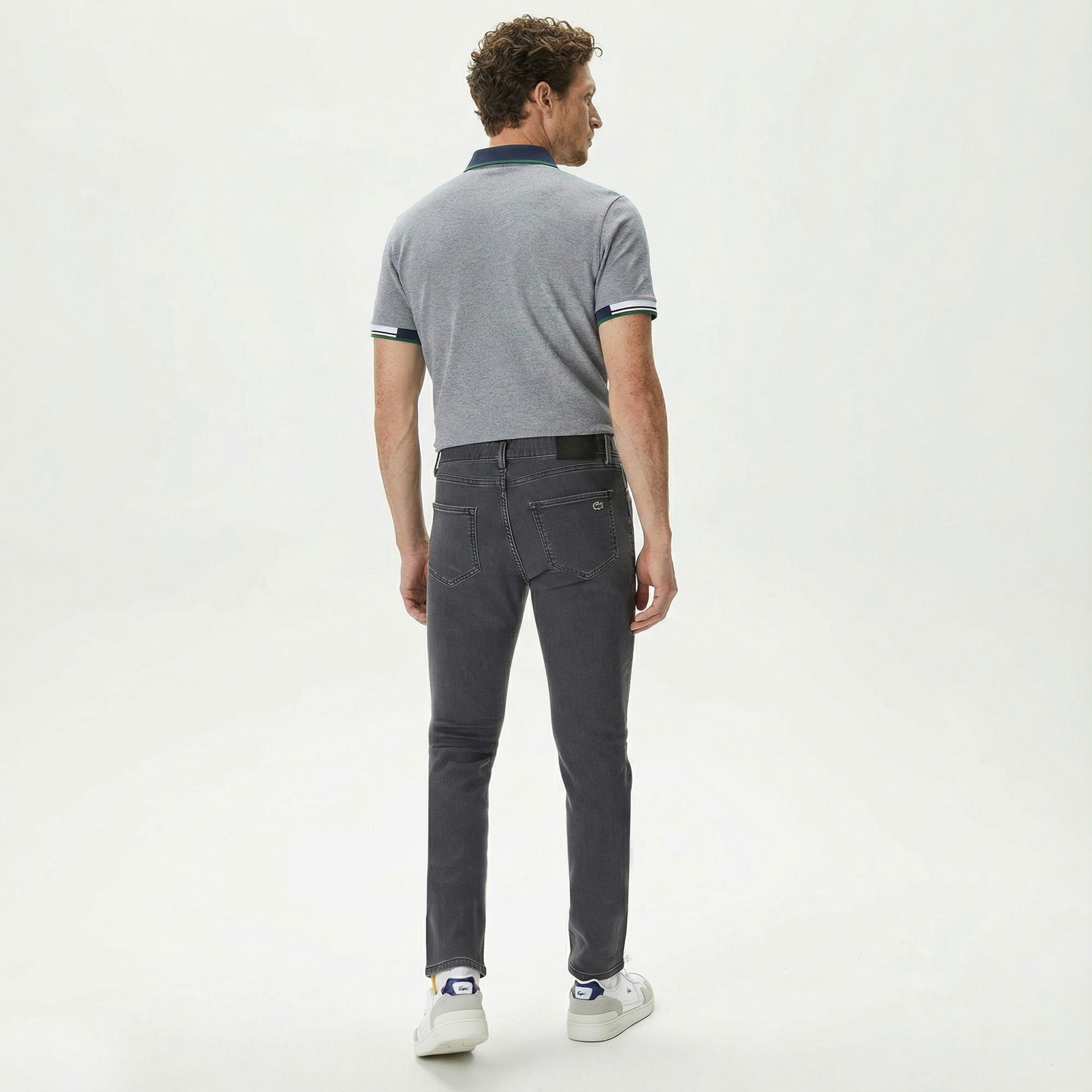 Lacoste Erkek Slim Fit Gri Jean Pantolon