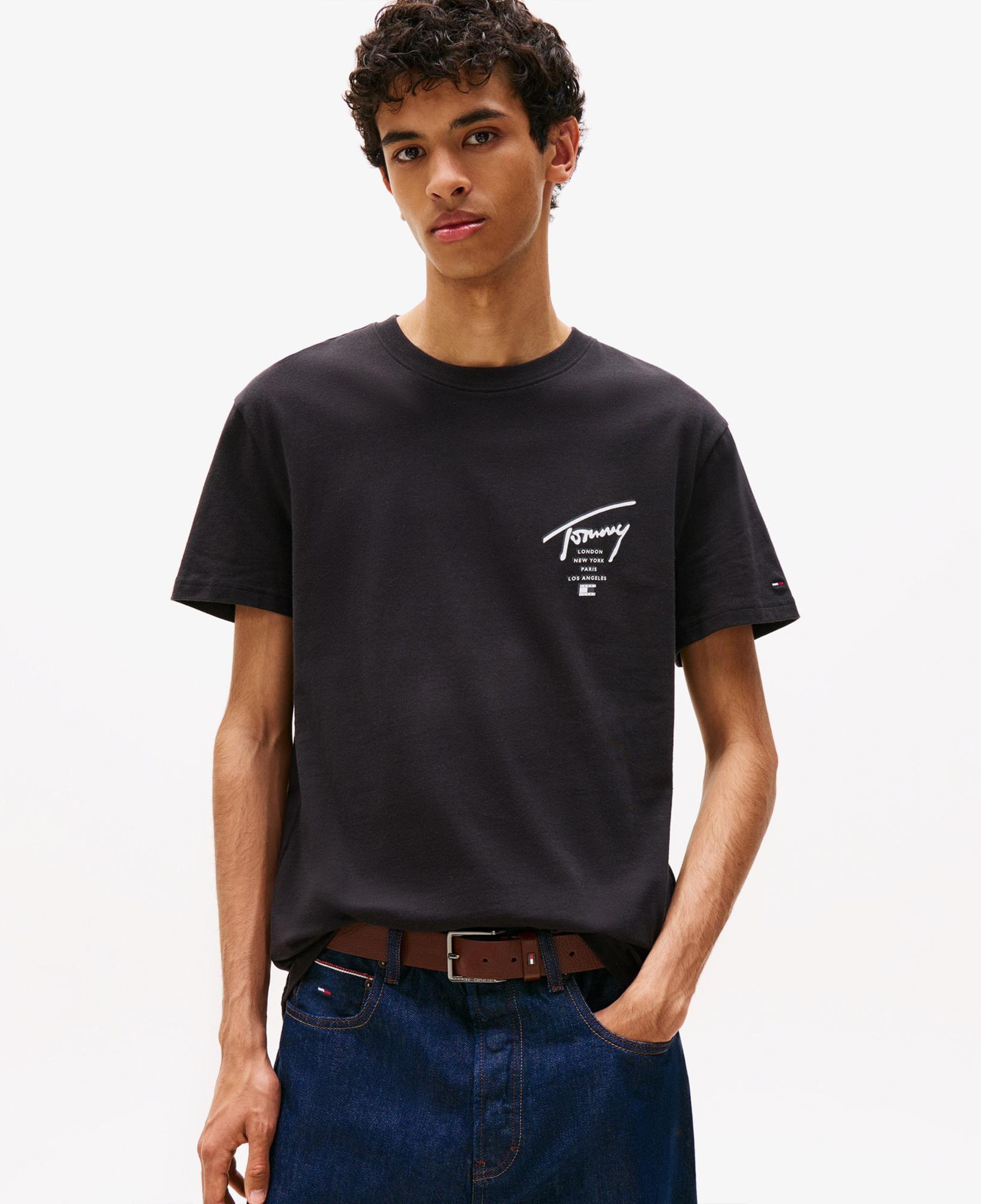 Tommy Jeans Regular Sign City Erkek Siyah T-Shirt