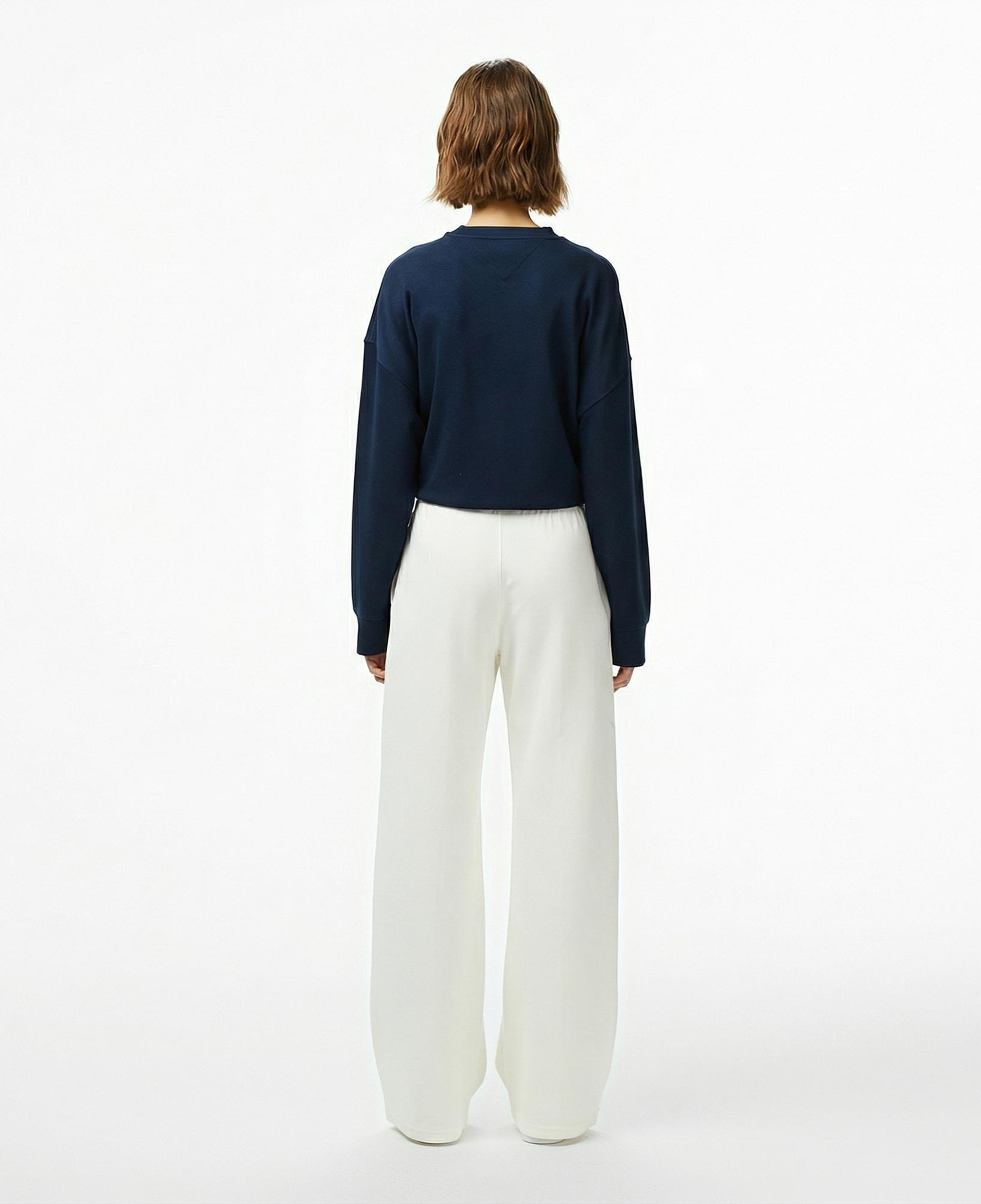 Tommy Hilfiger Script Straight Pique Kadın Beyaz Eşofman Altı