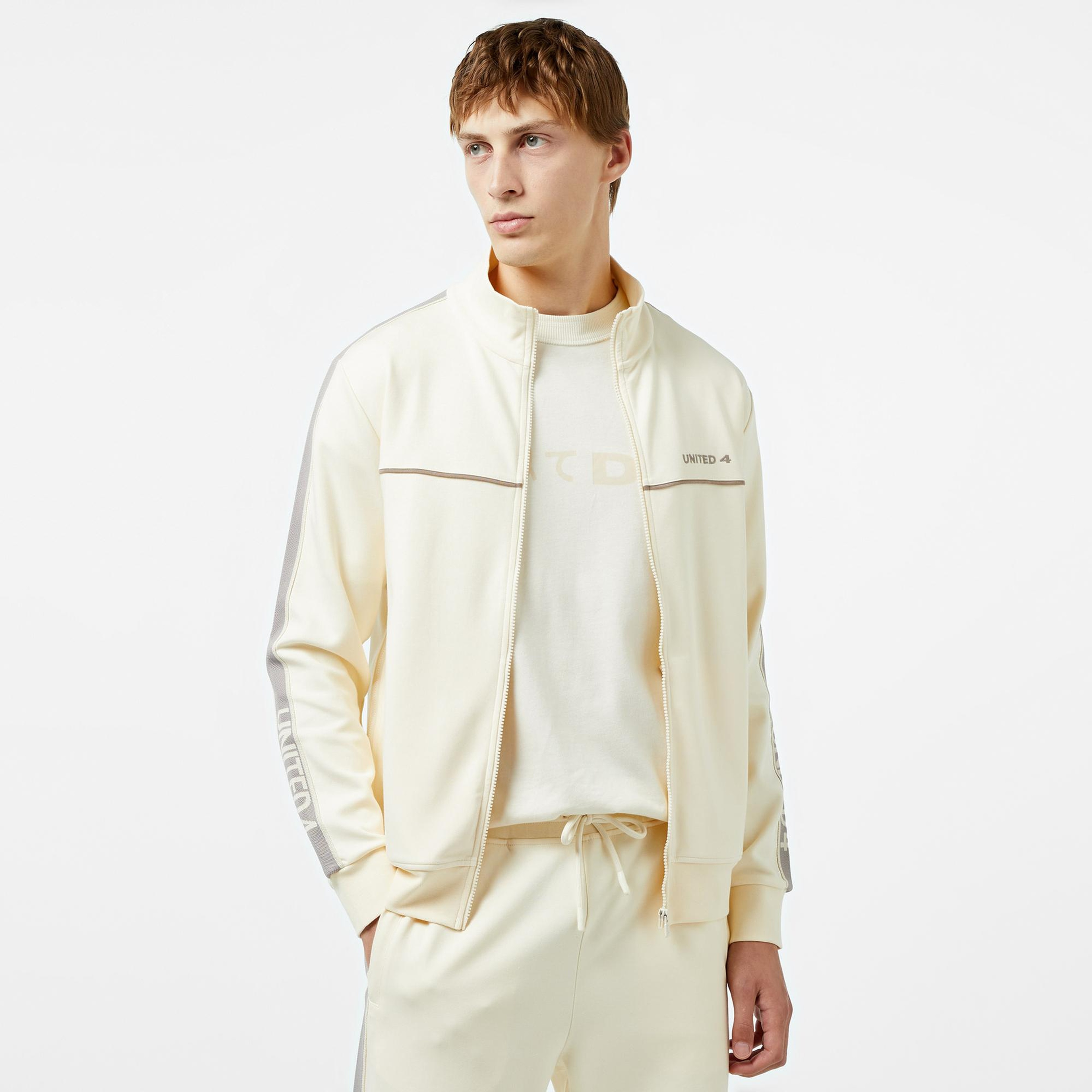 UNITED4 Erkek Krem Eşofman Üstü