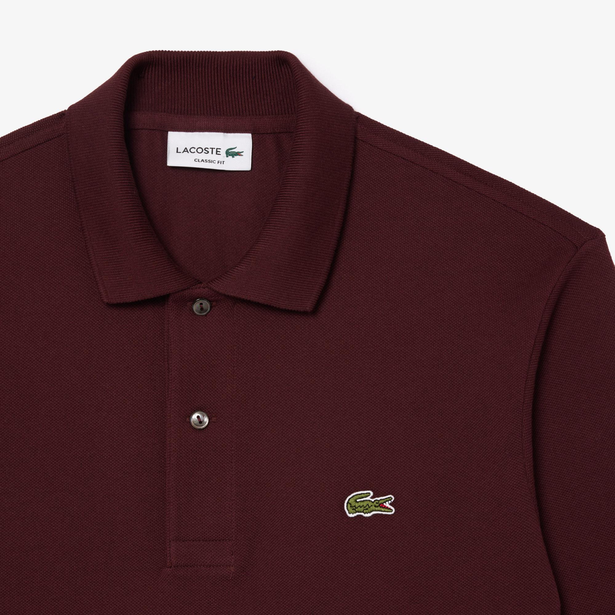 Lacoste L.12.12 Erkek Classic Fit Uzun Kollu Bordo Polo