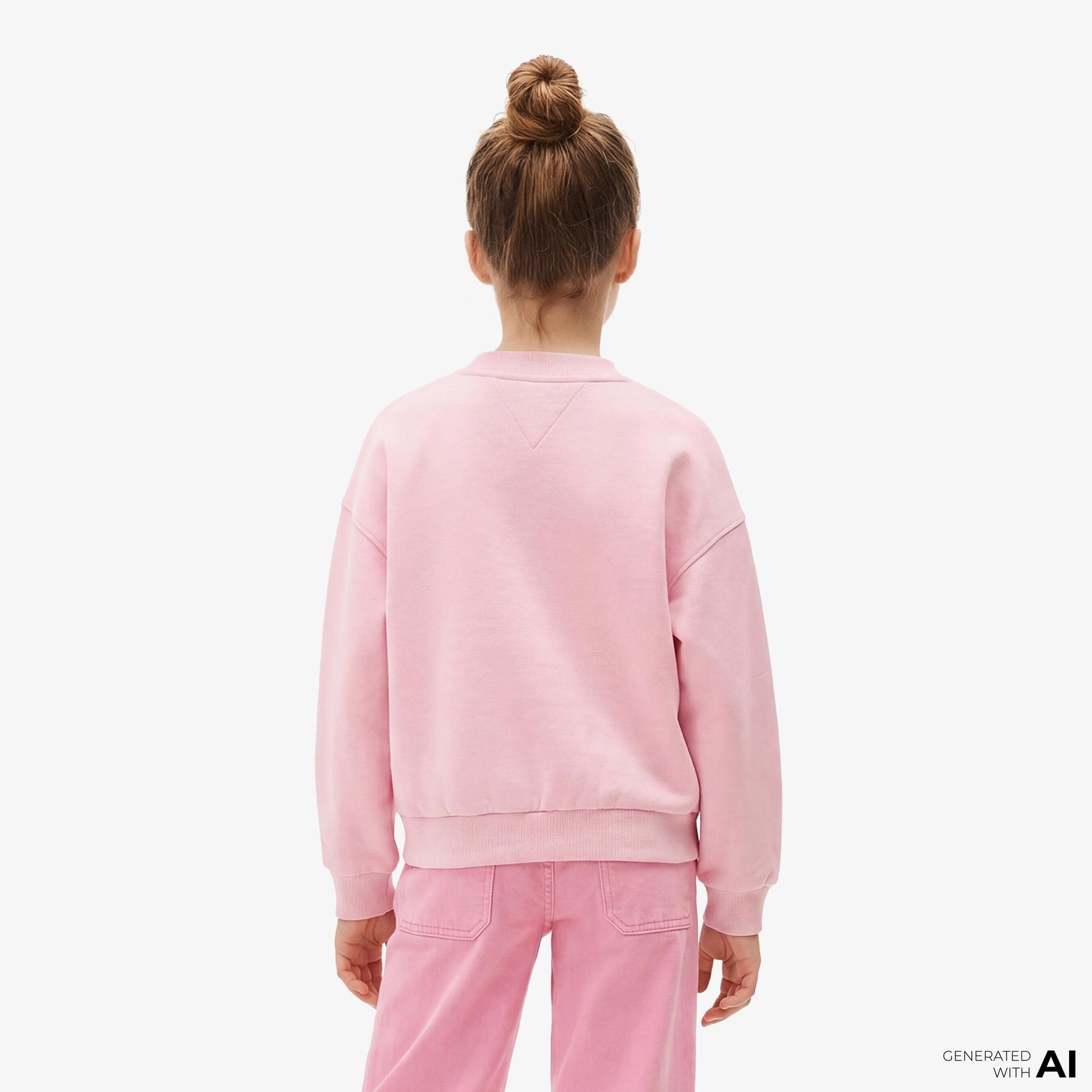 Tommy Hilfiger Flower Çocuk Pembe Sweatshirt
