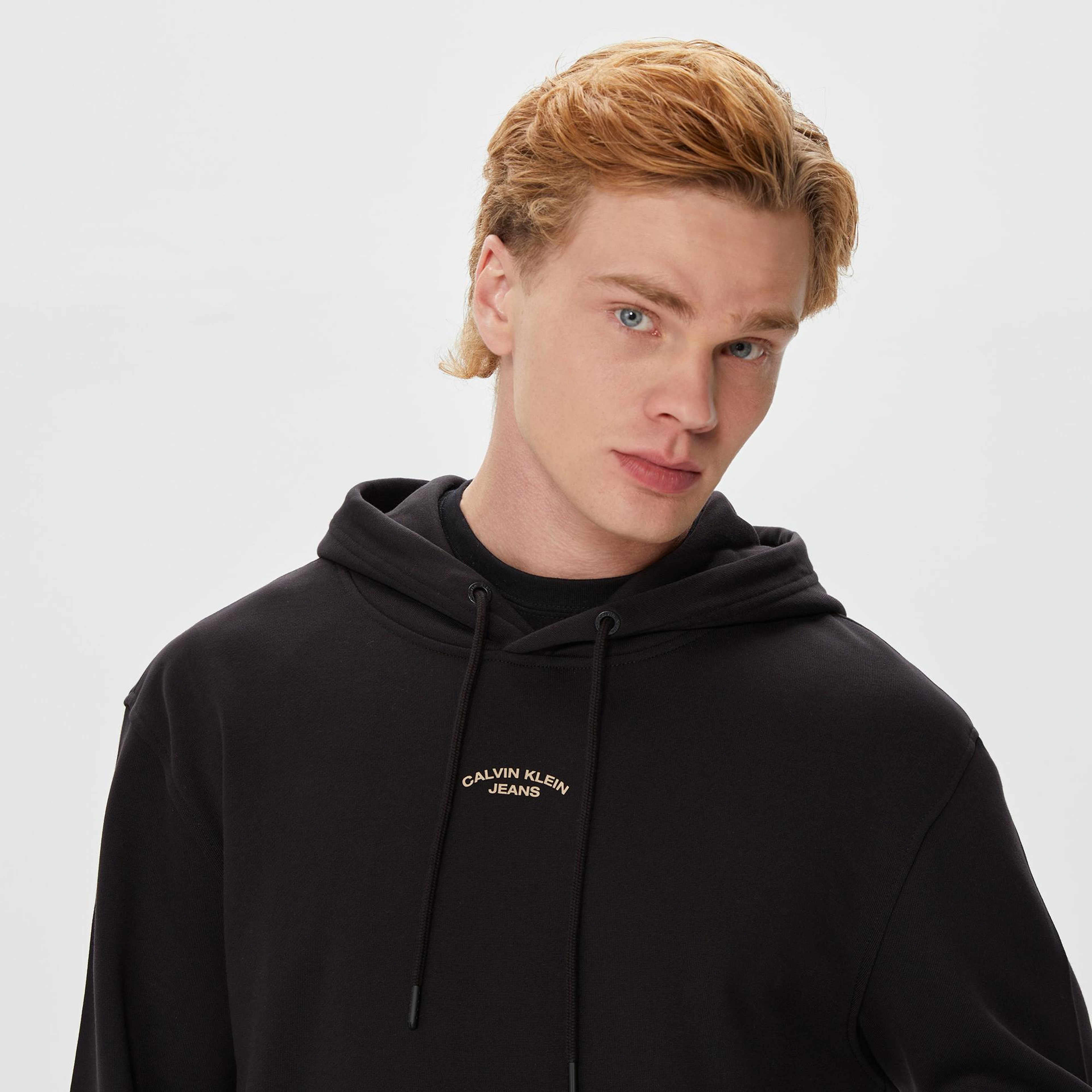 Calvin Klein Canvas Curve Graphic Siyah Erkek Sweatshirt