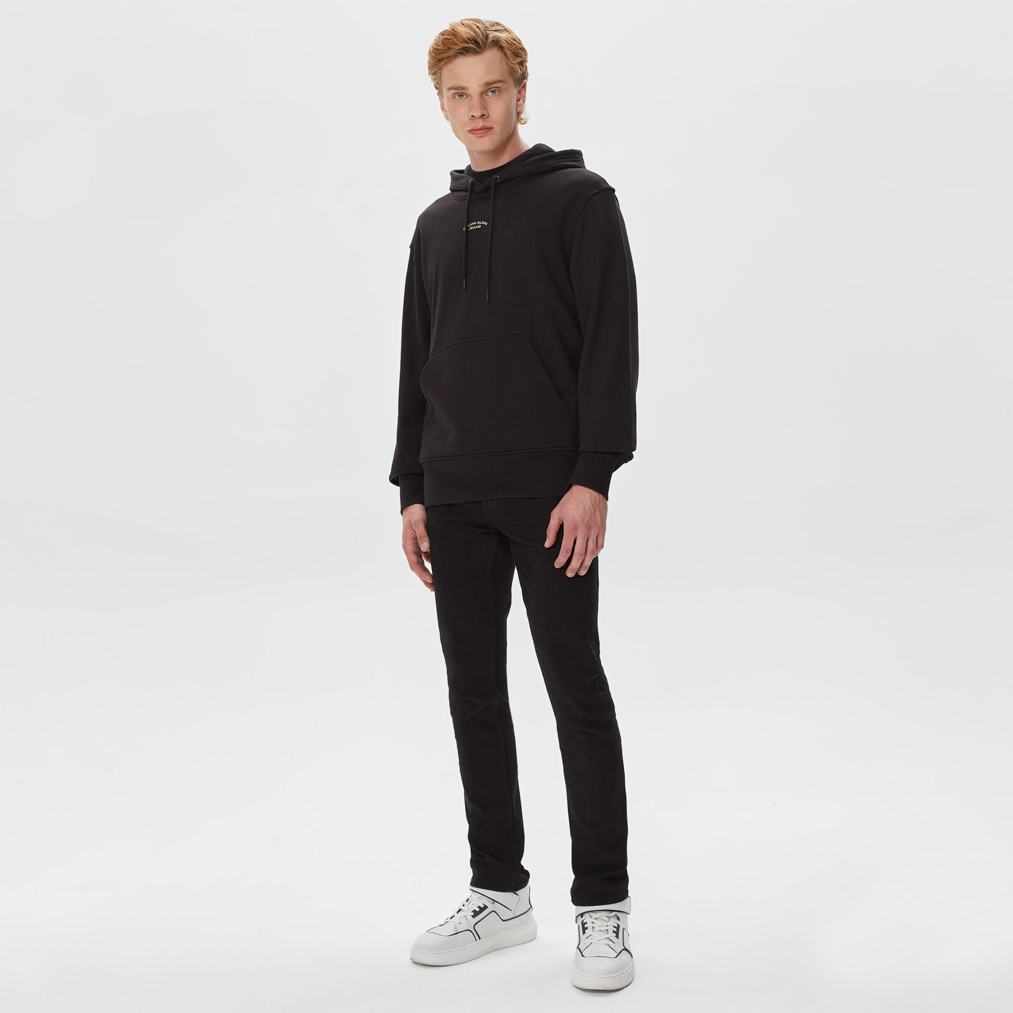 Calvin Klein Canvas Curve Graphic Siyah Erkek Sweatshirt