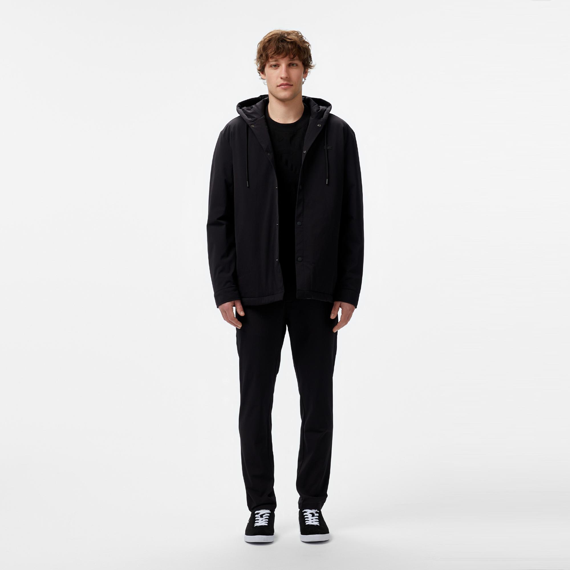 Lacoste Erkek Regular Fit Kapüşonlu Siyah Ceket