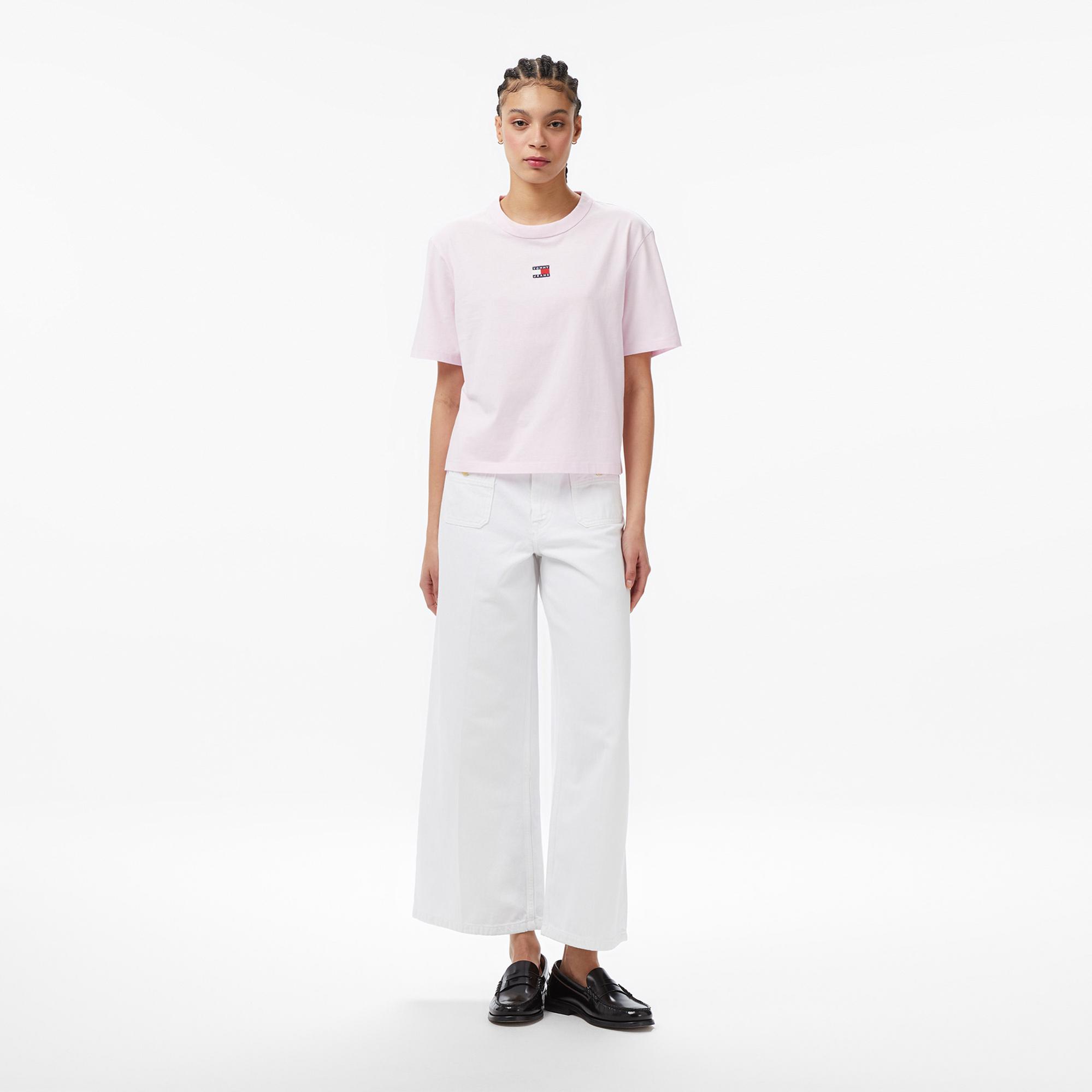 Tommy Hilfiger Badge Kadın Pembe T-Shirt