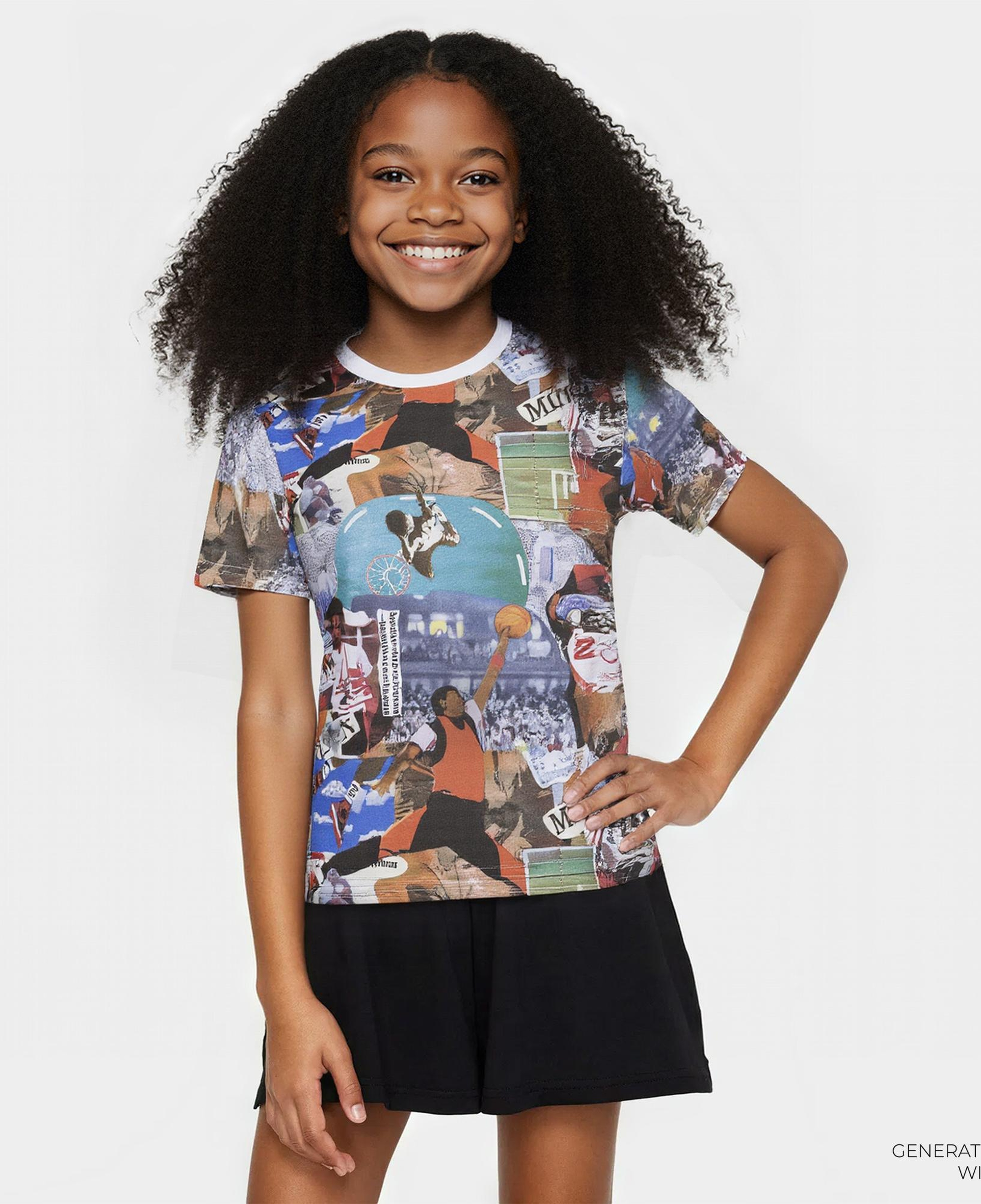 Jordan MJ Brooklyn Collage Çocuk Çok Renkli Kısa Kol T-Shirt