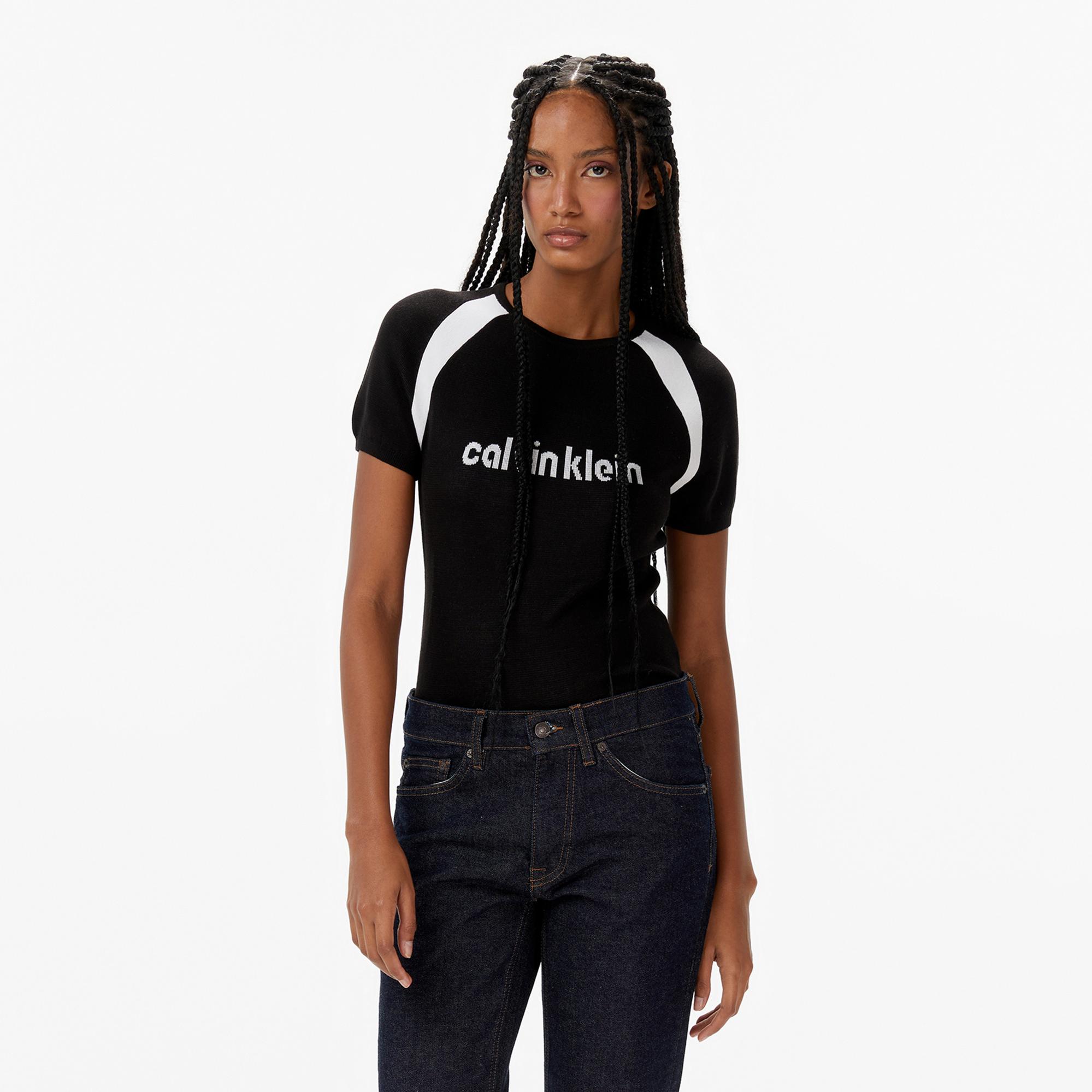 Calvin Klein Liquid Shine Sculpt Kadın Siyah Triko