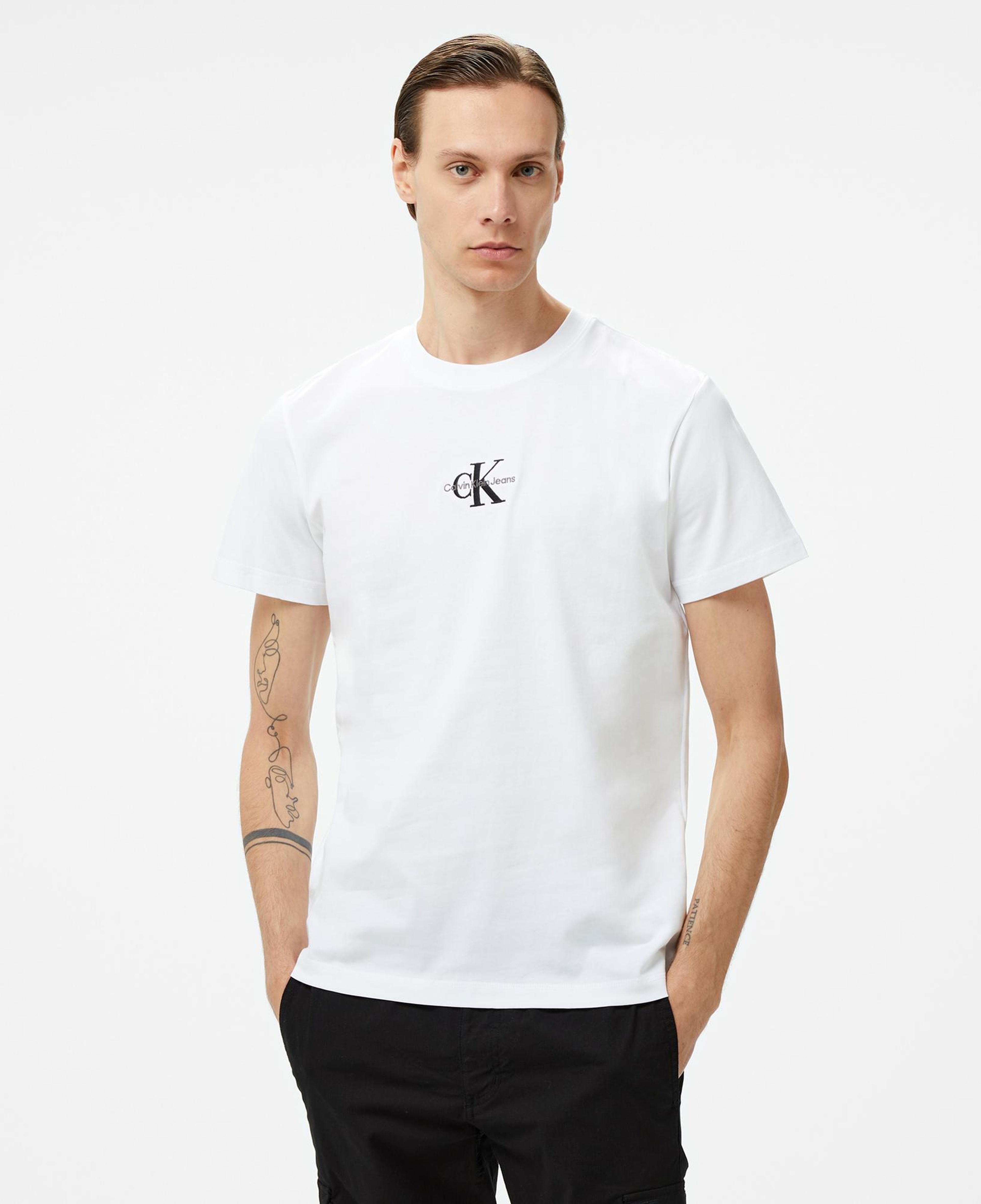 Calvin Klein Jeans Monologo Erkek Beyaz T-Shirt