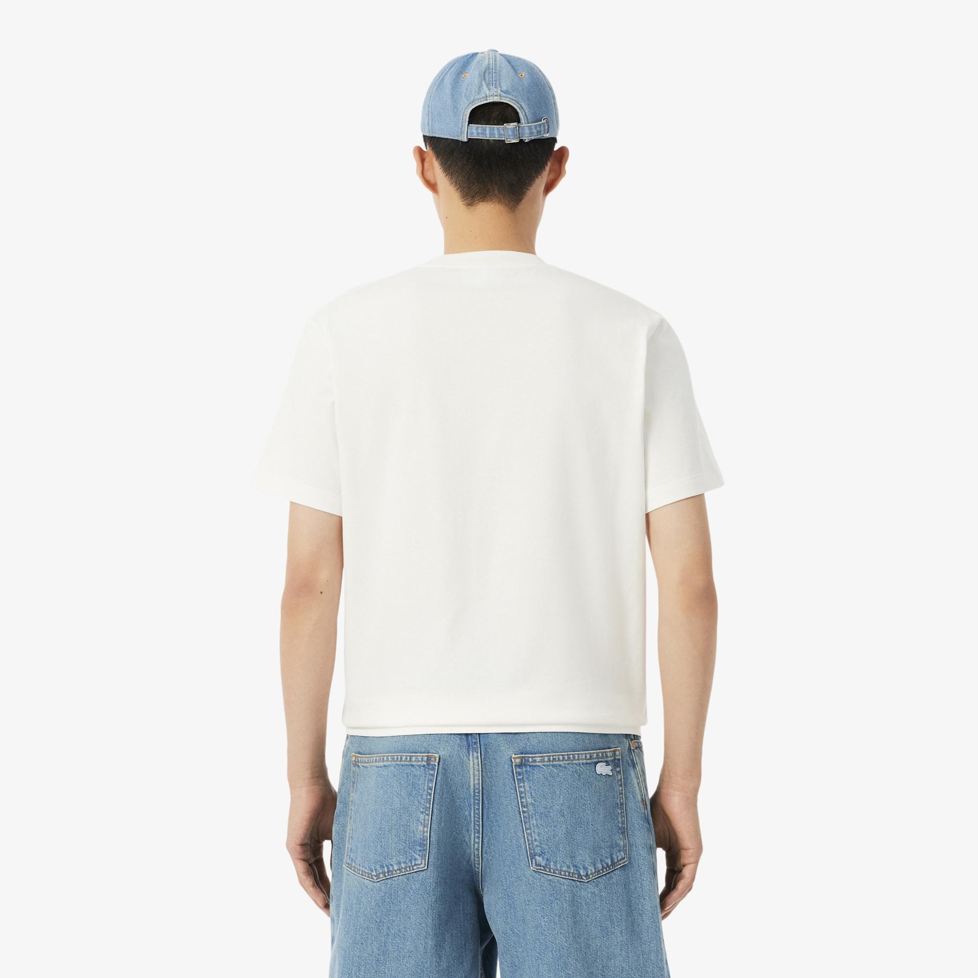 Lacoste Erkek Classic Fit Bisiklet Yaka Beyaz T-Shirt