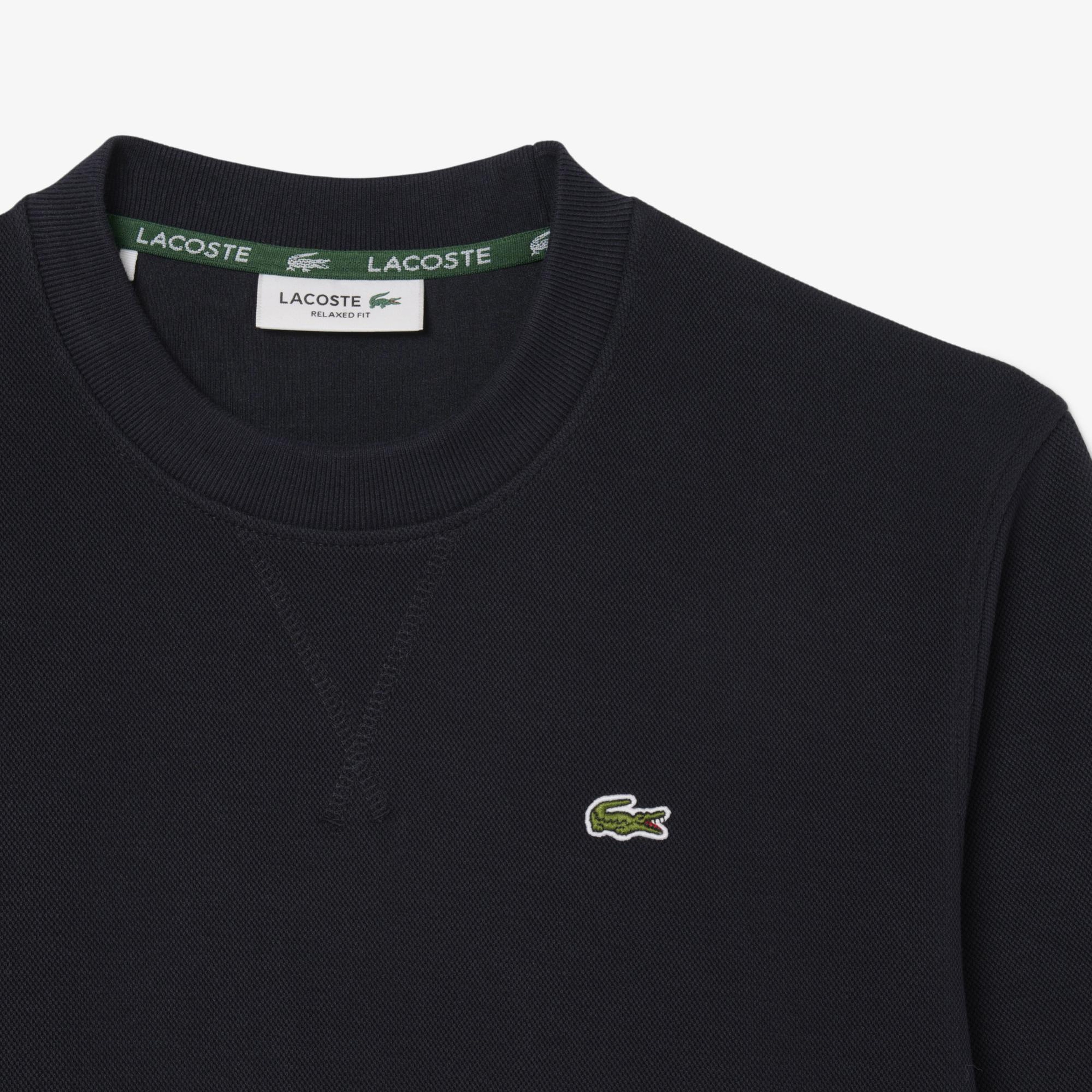 Lacoste Kadın Relaxed Fit Bisiklet Yaka Lacivert Sweatshirt