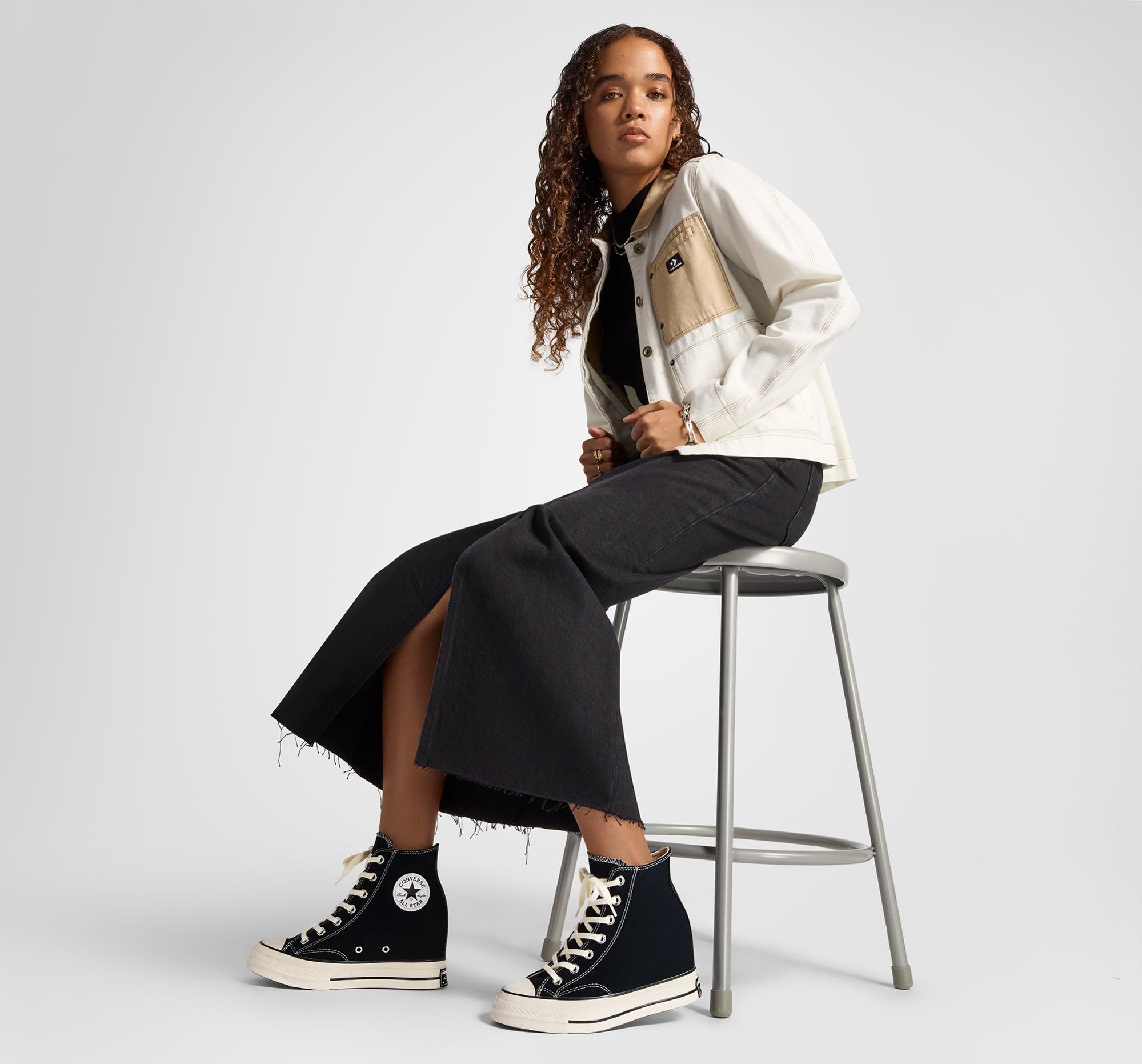 Converse Chuck 70 Wedge Kadın Siyah Platform Sneaker