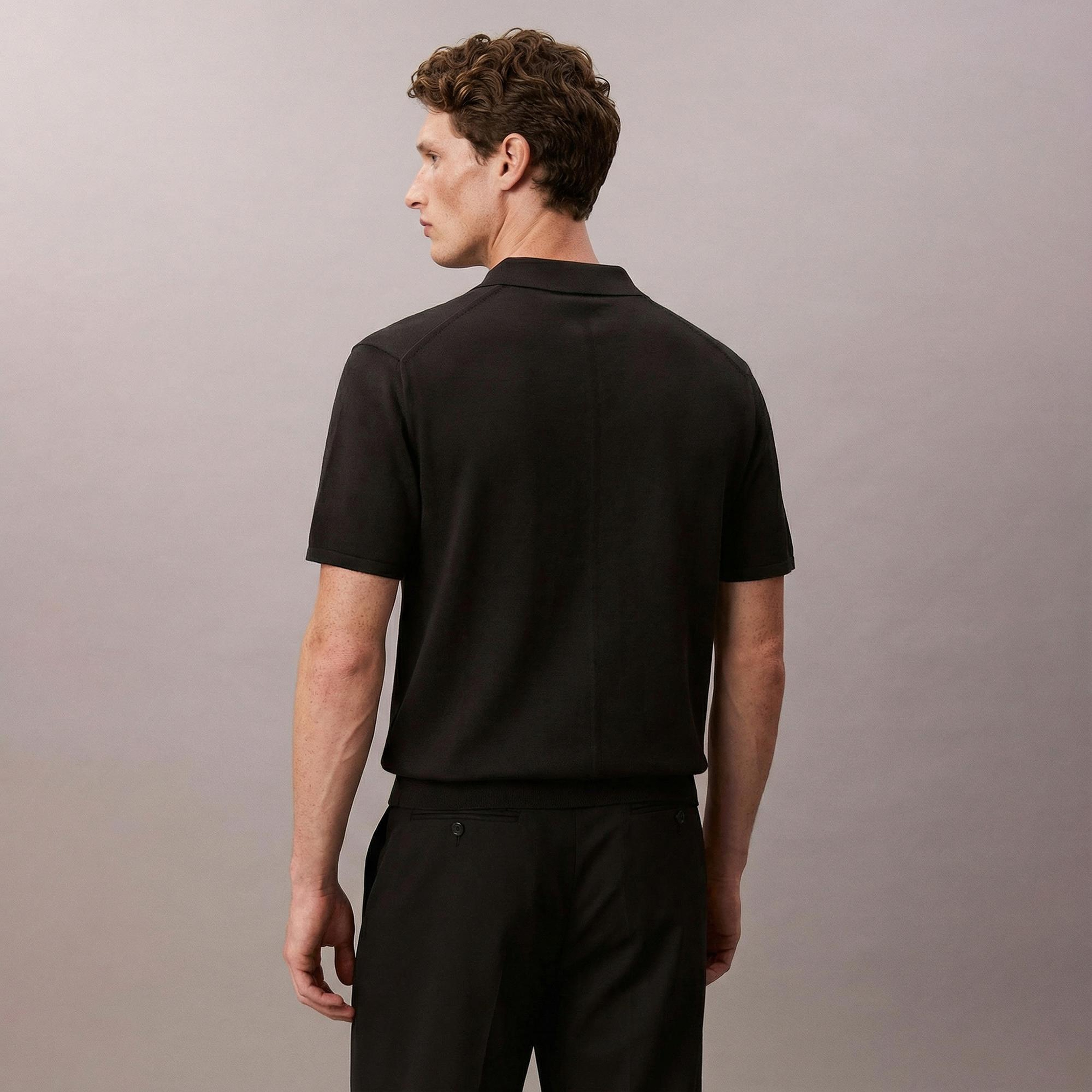 Calvin Klein Supima Polo Erkek Siyah Triko