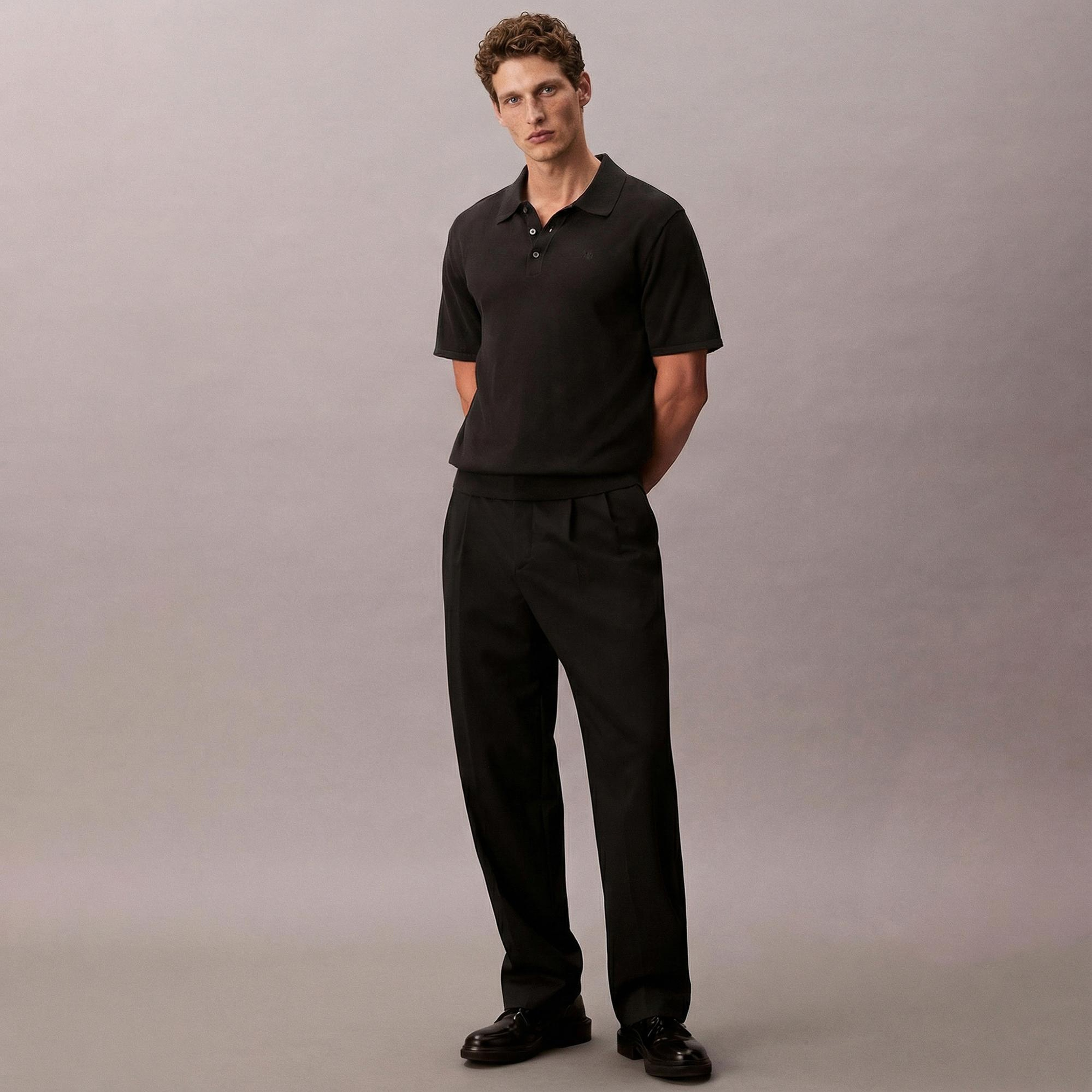 Calvin Klein Supima Polo Erkek Siyah Triko