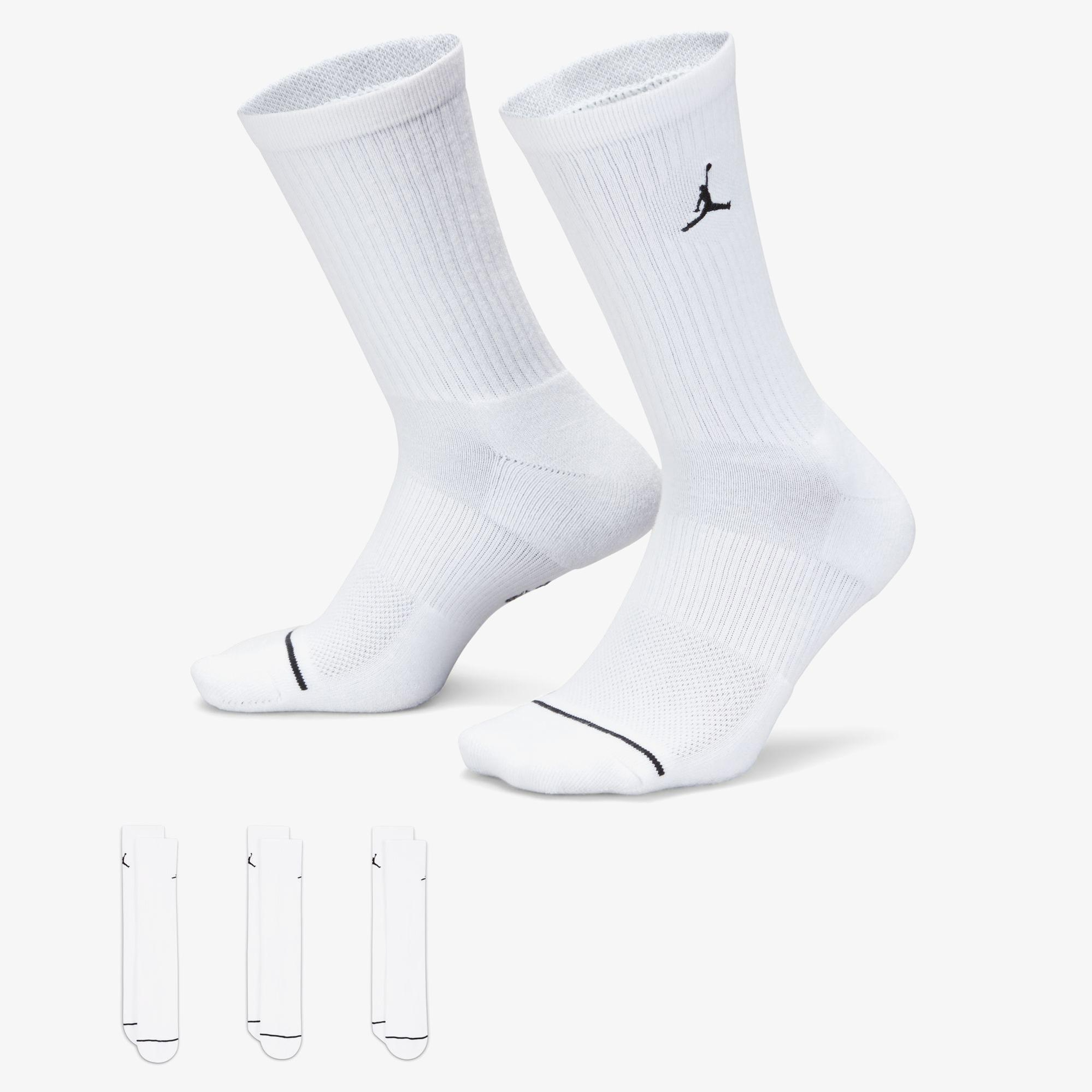 Jordan Cush Poly 3' lü Unisex Beyaz Çorap