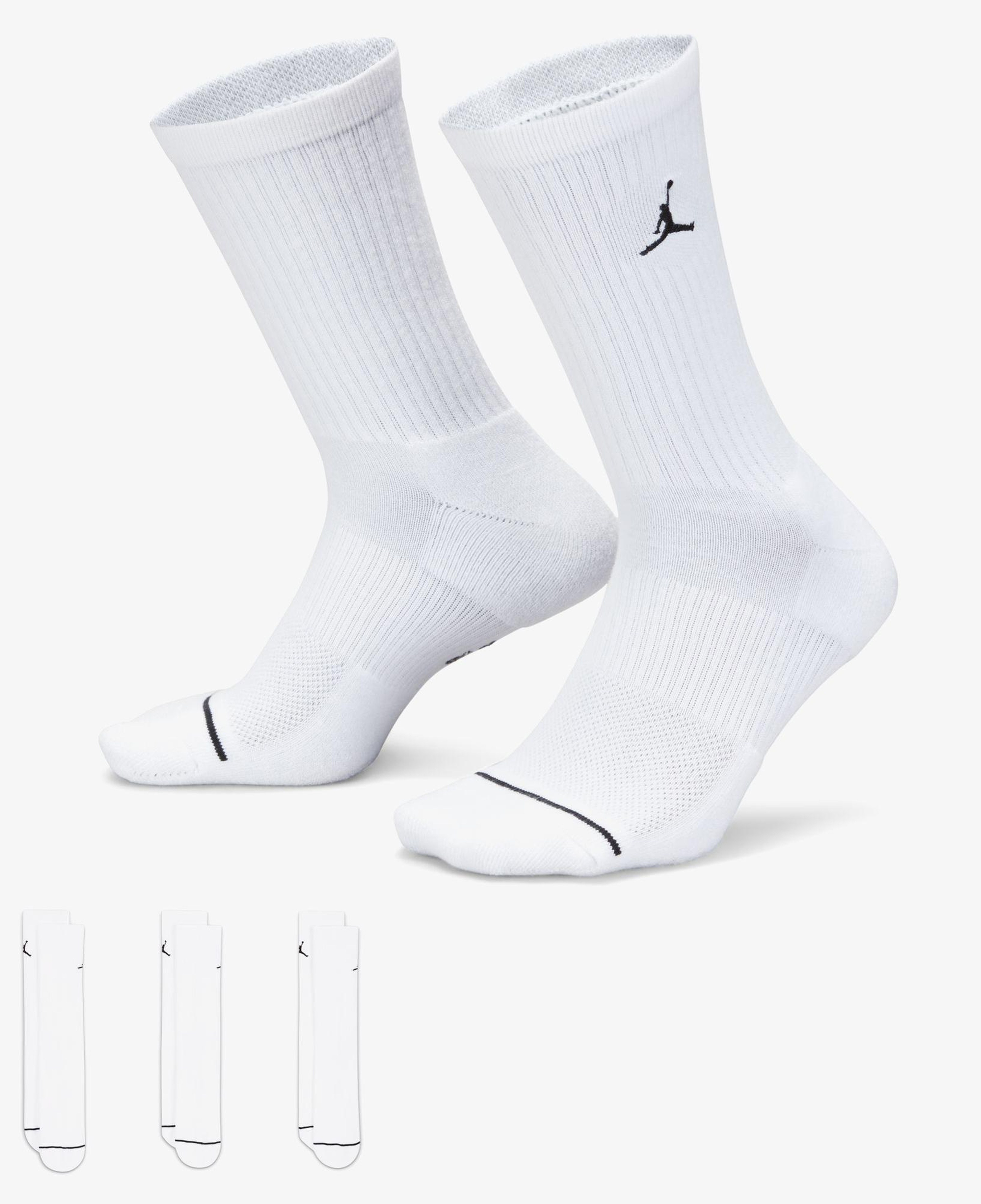 Jordan Cush Poly 3' lü Unisex Beyaz Çorap