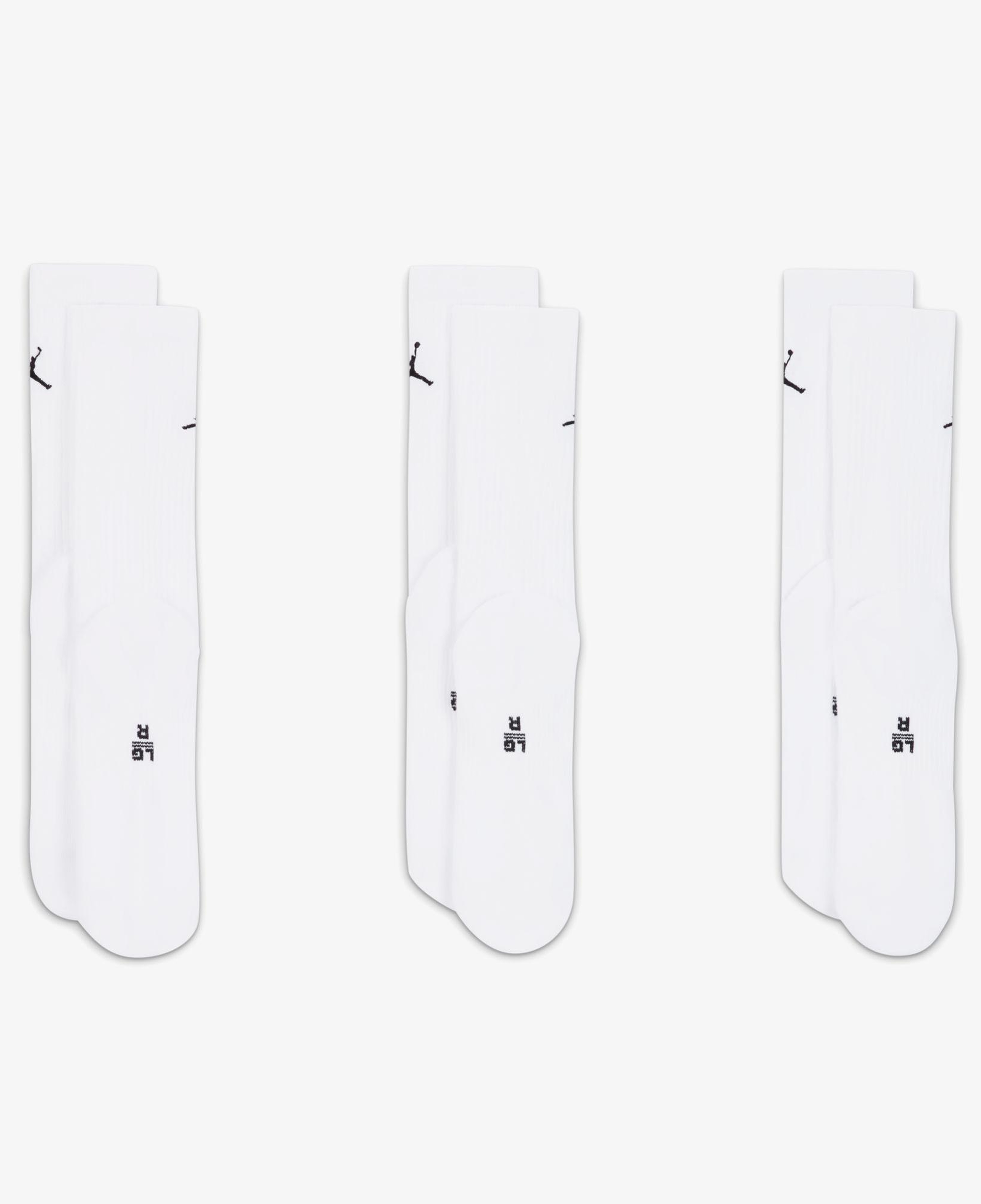 Jordan Cush Poly 3' lü Unisex Beyaz Çorap