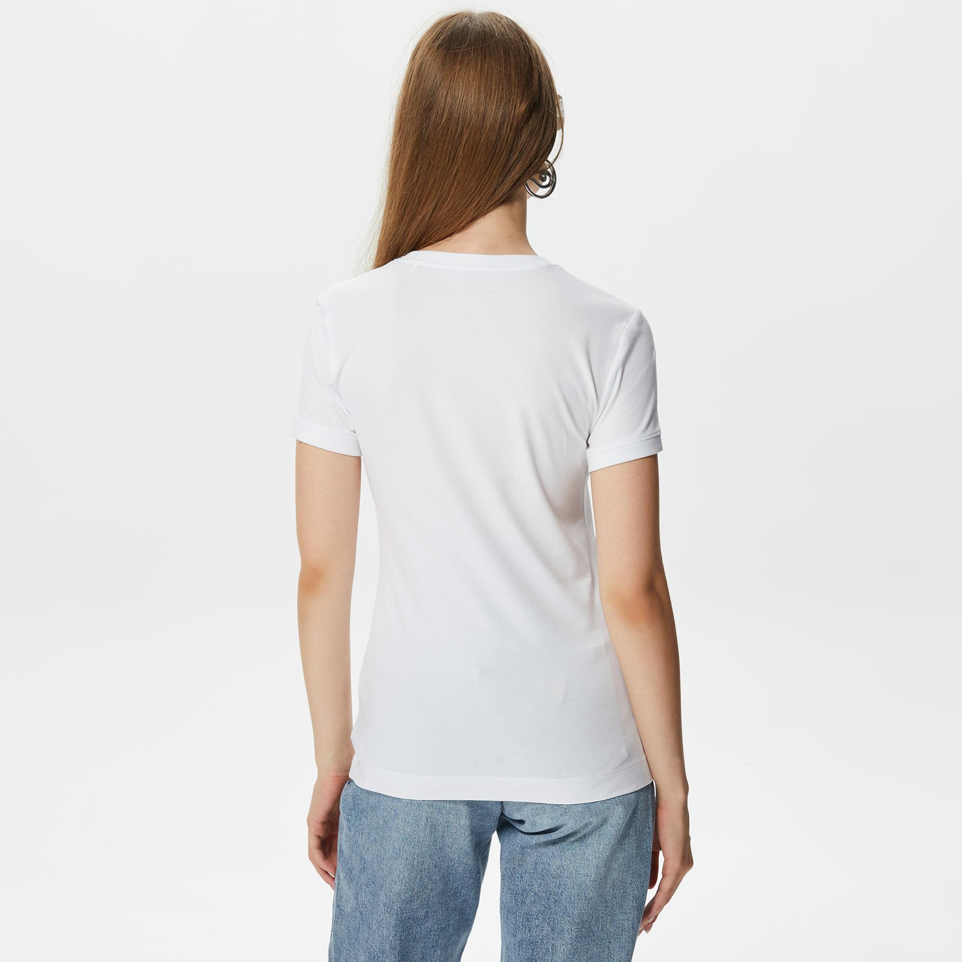 Guess Mini Triangle Kadın Beyaz T-Shirt