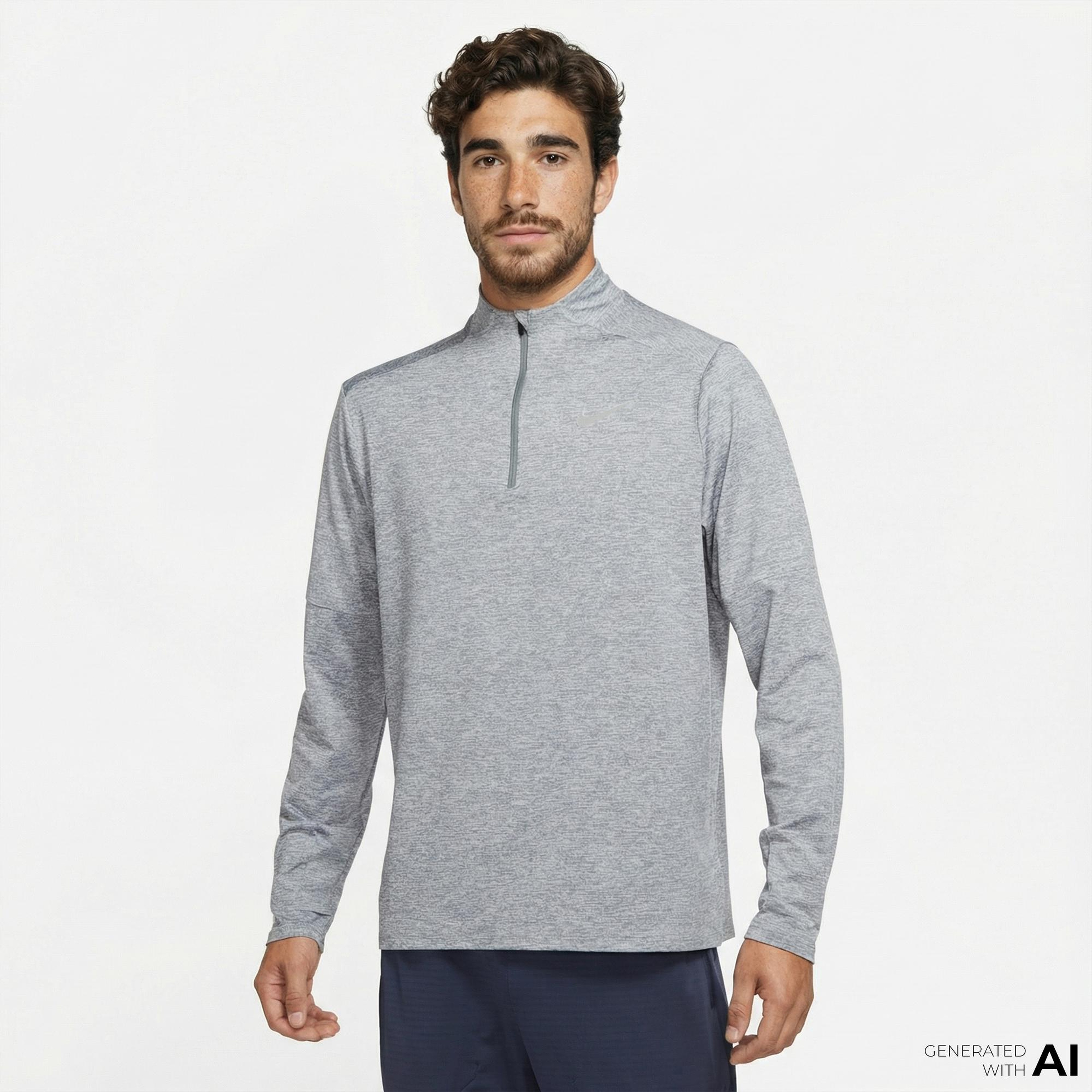 Nike Dri-Fit Element Erkek Gri Uzun Kollu T-Shirt