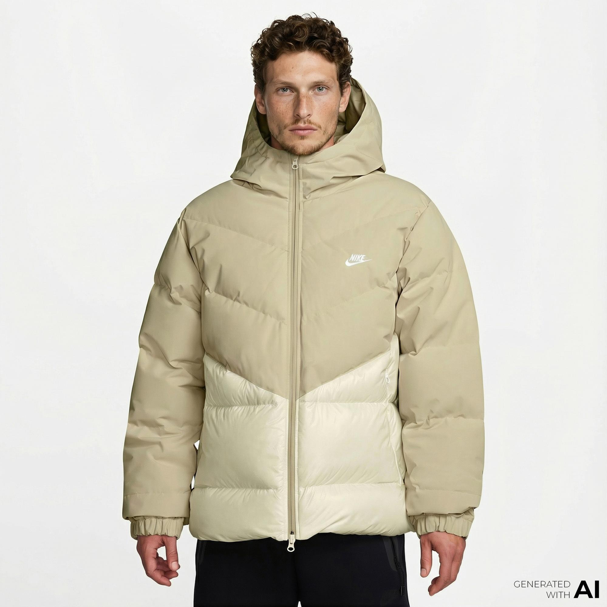 Nike Windrunner Statement Down Erkek Bej Mont