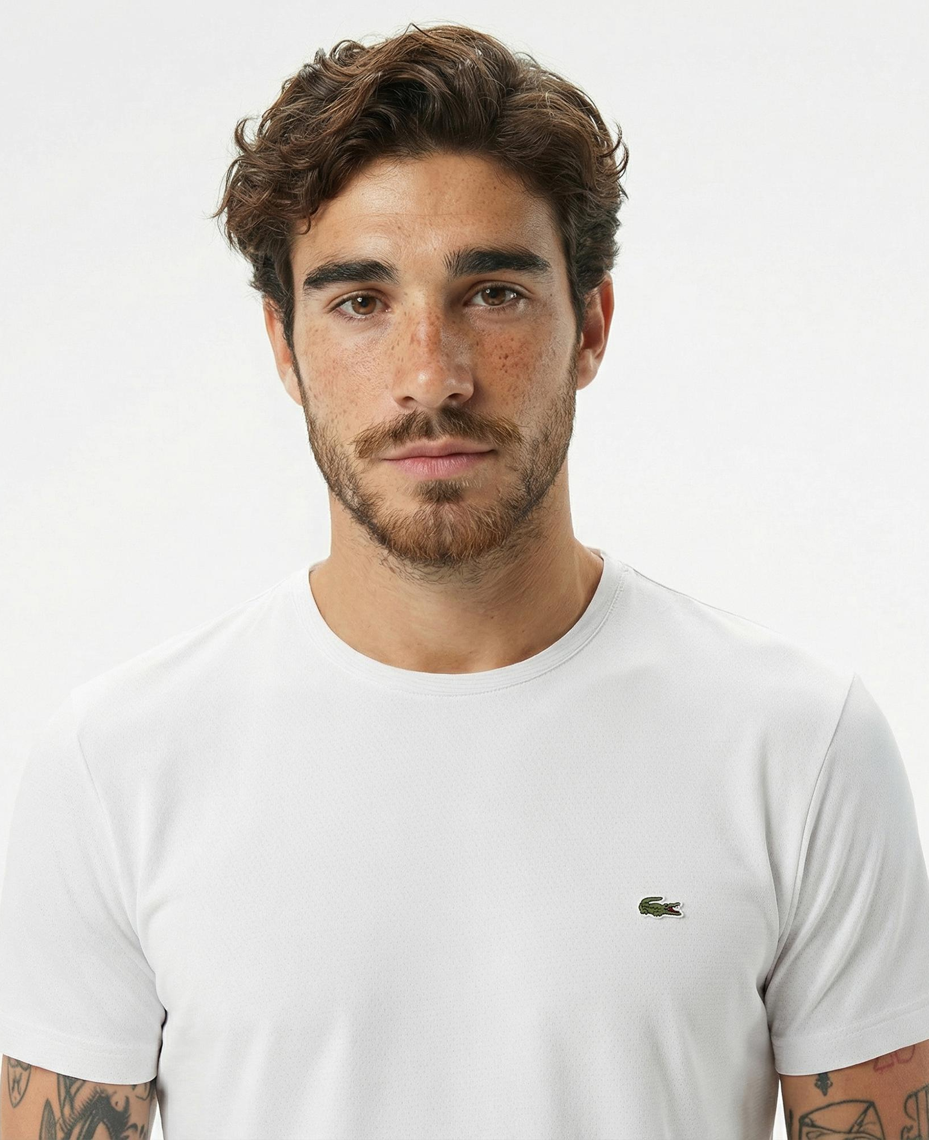 Lacoste Erkek Slim Fit Bisiklet Yaka Beyaz T-Shirt