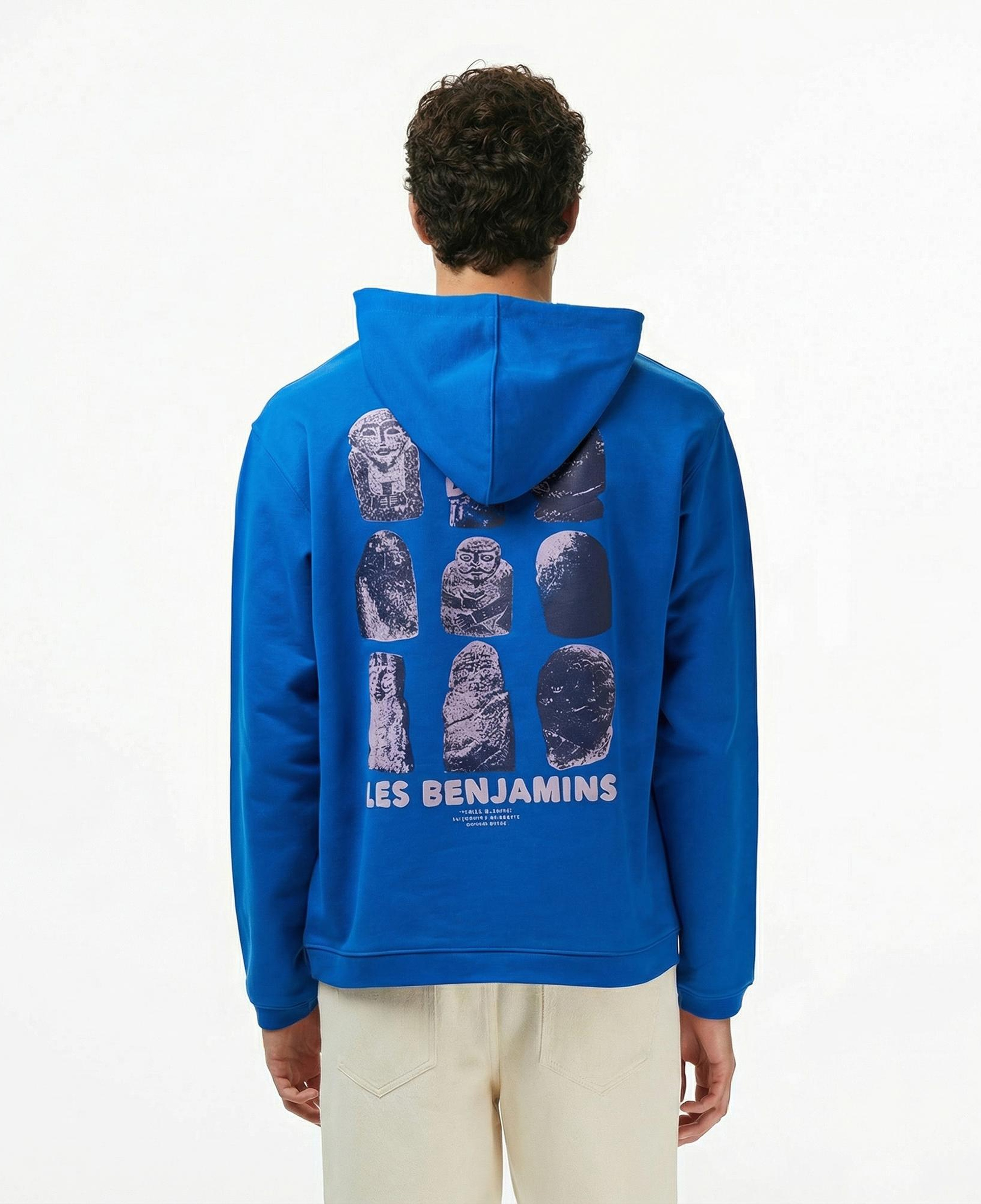 Les Benjamins 014 Erkek Mavi Sweatshirt