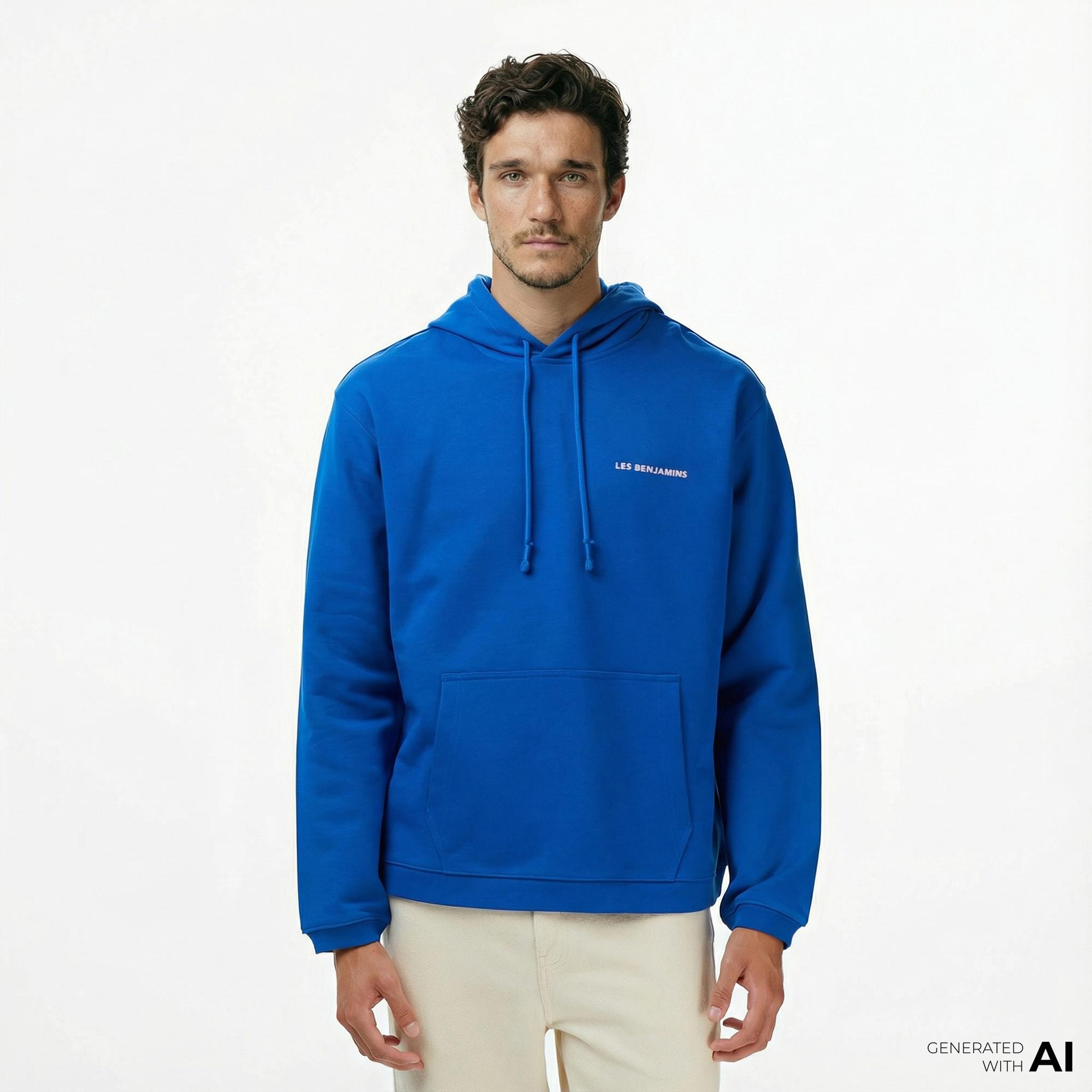 Les Benjamins 014 Erkek Mavi Sweatshirt