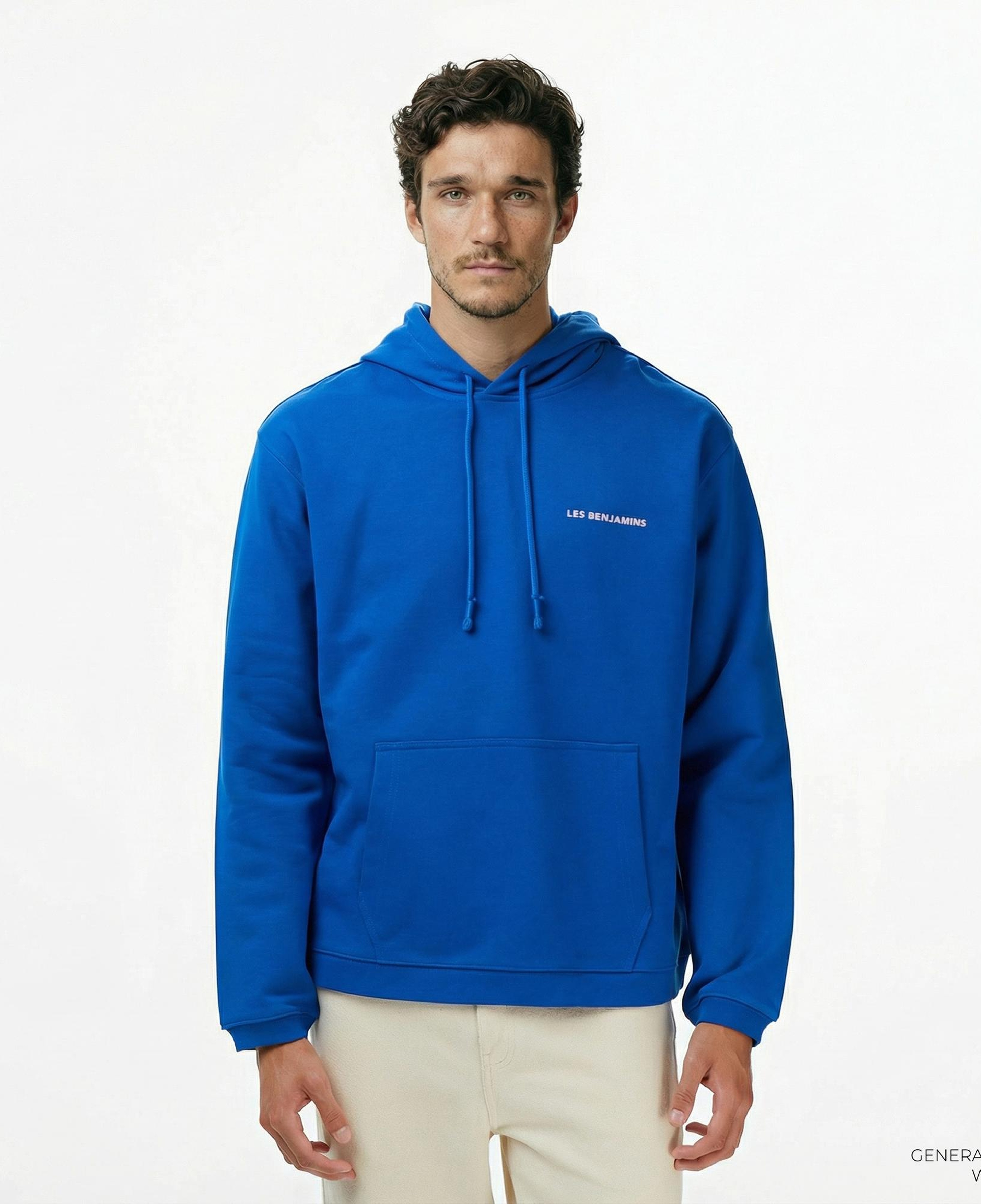 Les Benjamins 014 Erkek Mavi Sweatshirt