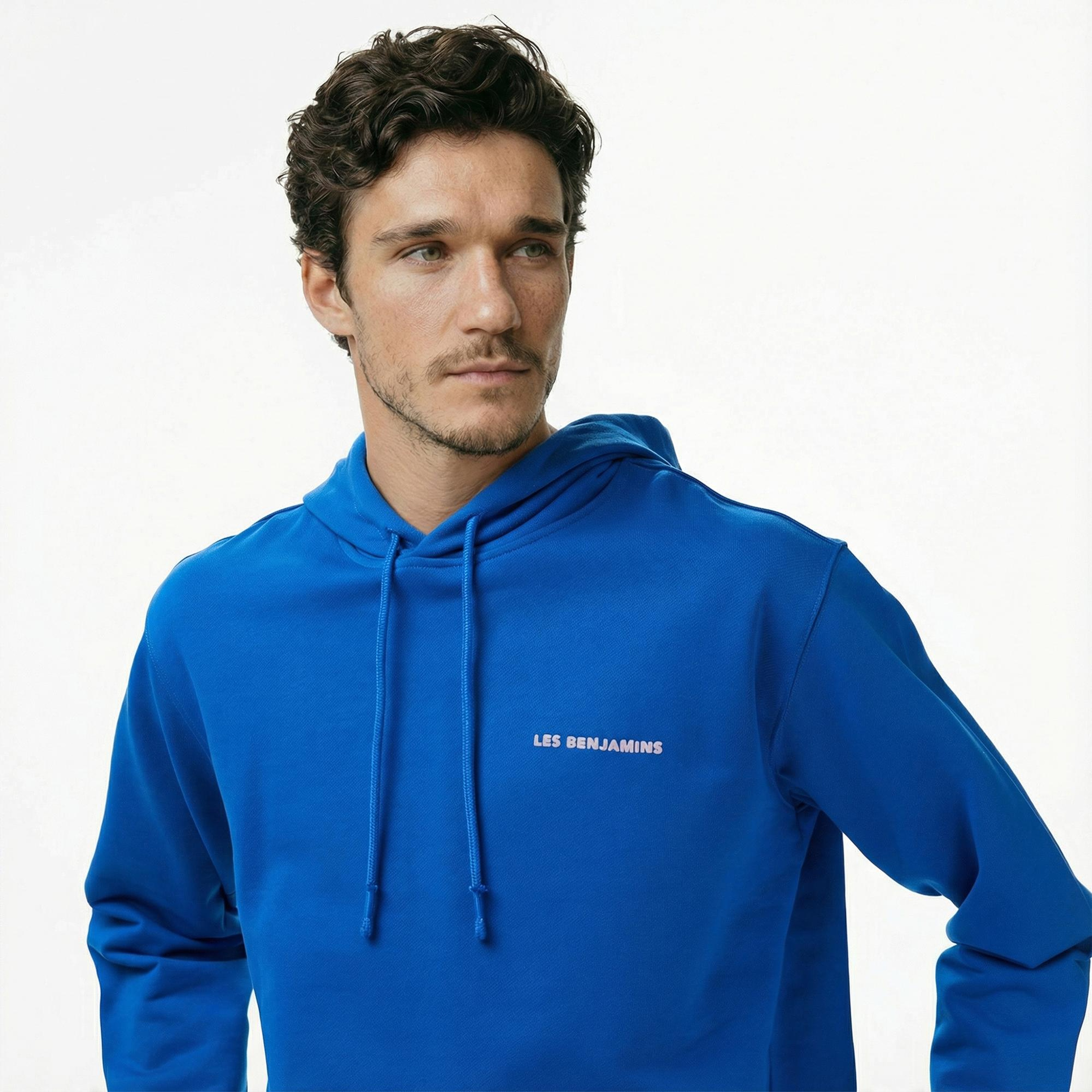 Les Benjamins 014 Erkek Mavi Sweatshirt