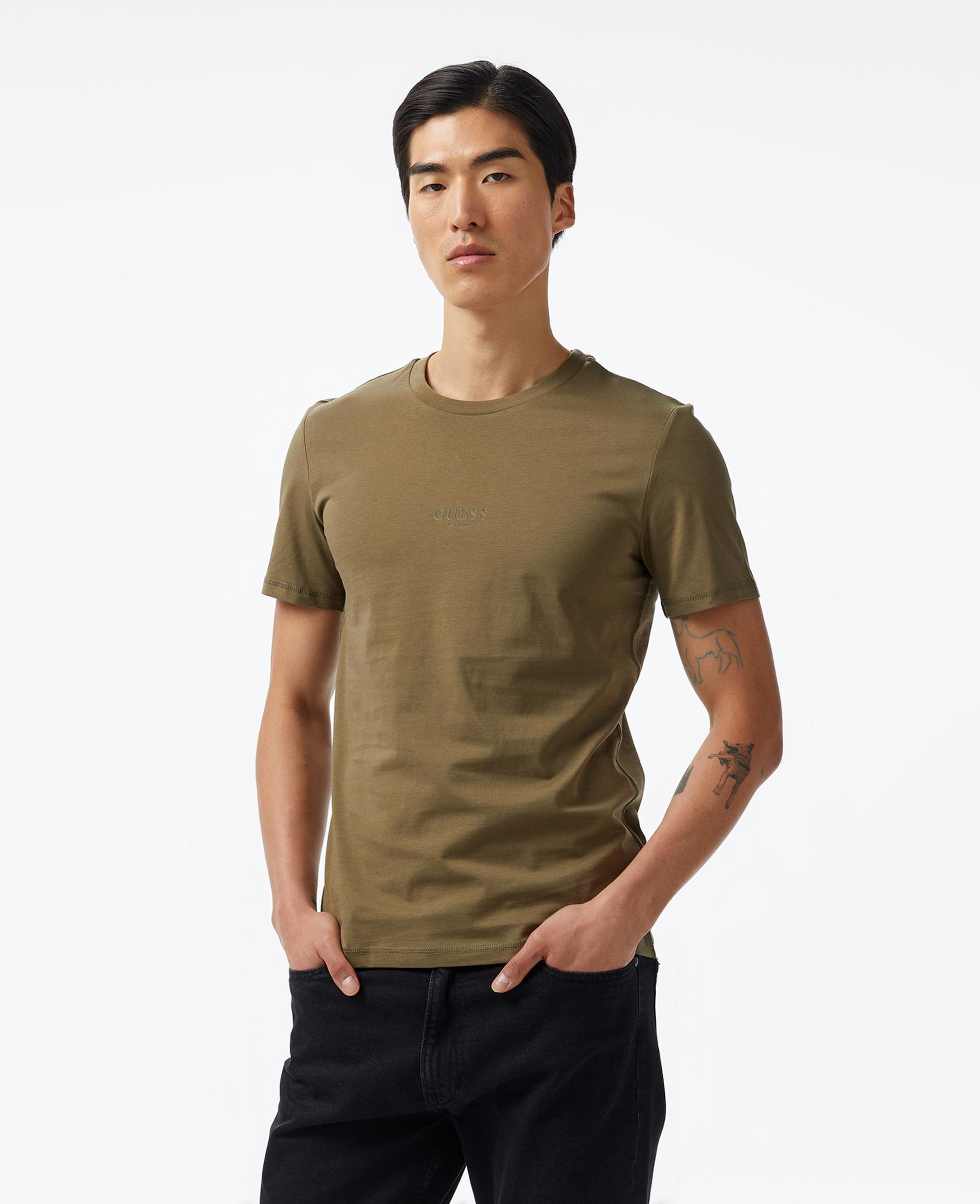 Guess Mid Organic Stream Erkek Yeşil T-Shirt