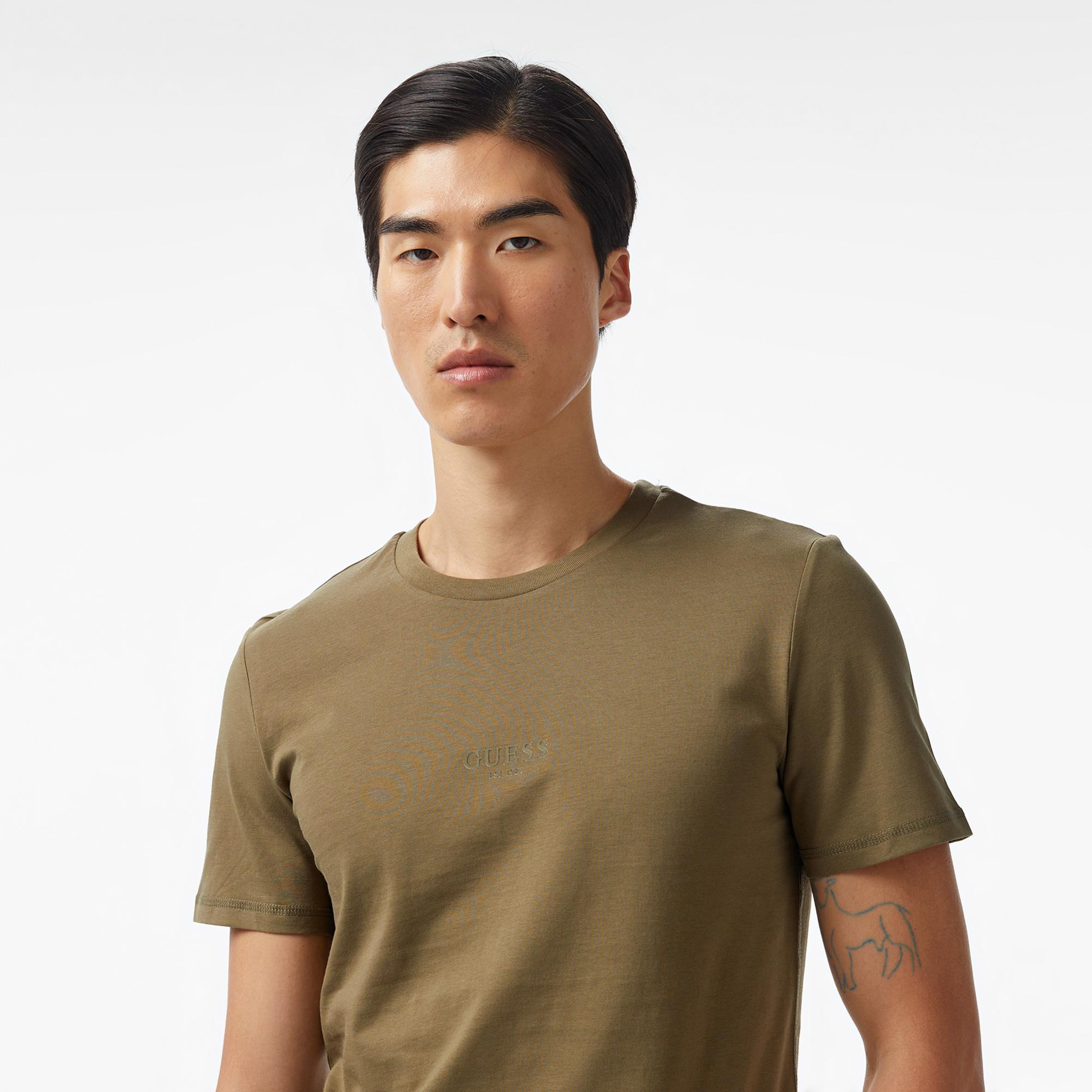 Guess Mid Organic Stream Erkek Yeşil T-Shirt