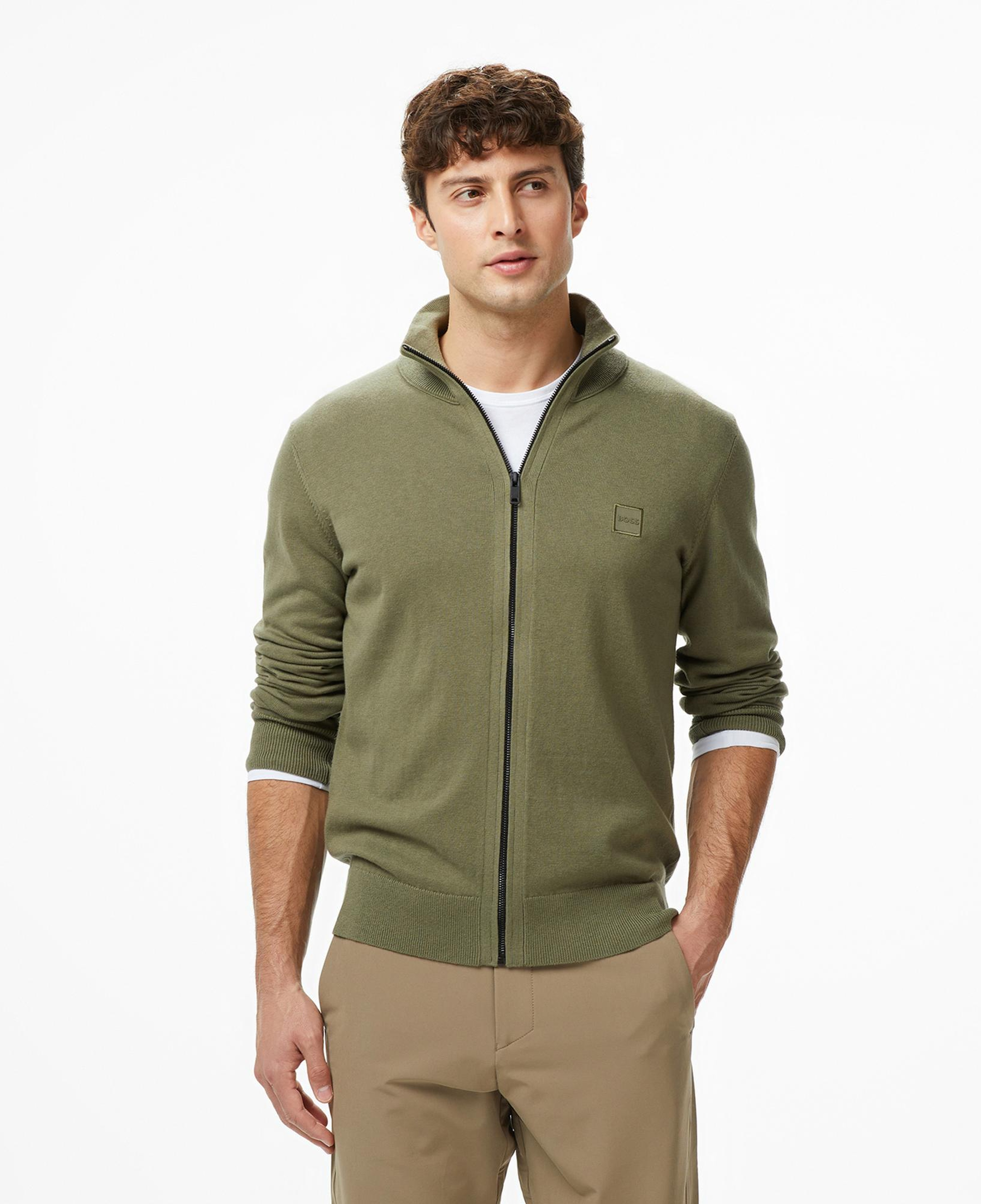 Boss Kanozip Erkek Yeşil Triko