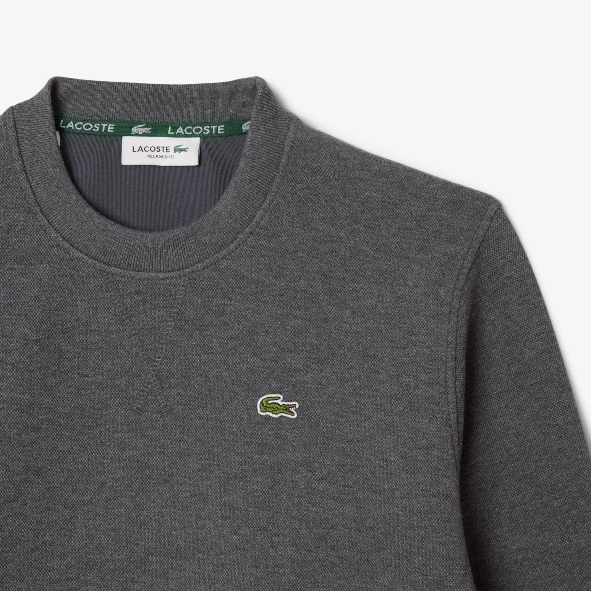 Lacoste Kadın Relaxed Fit Bisiklet Yaka Gri Sweatshirt