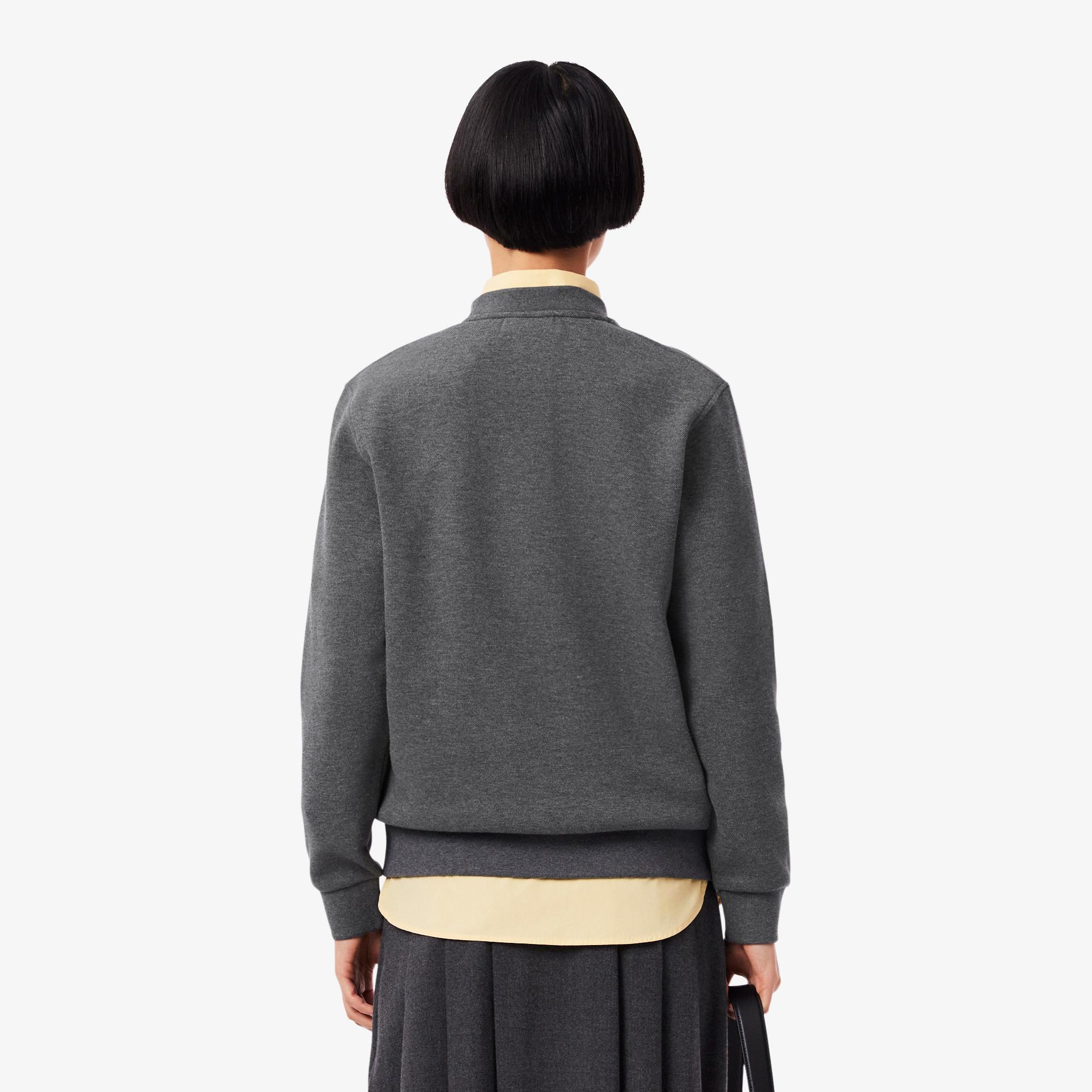 Lacoste Kadın Relaxed Fit Bisiklet Yaka Gri Sweatshirt