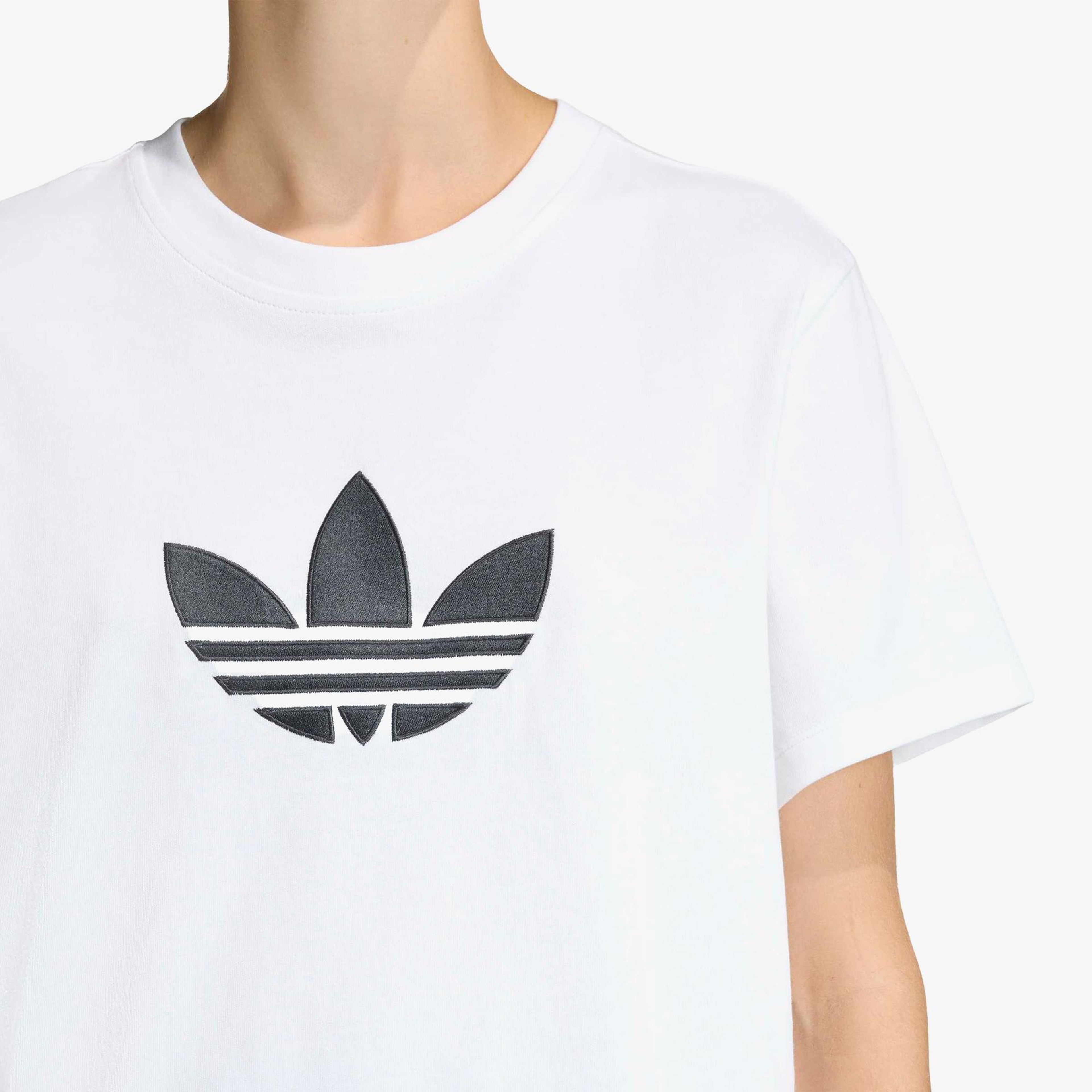 adidas Trefoil Boxy Kadın Beyaz T-Shirt