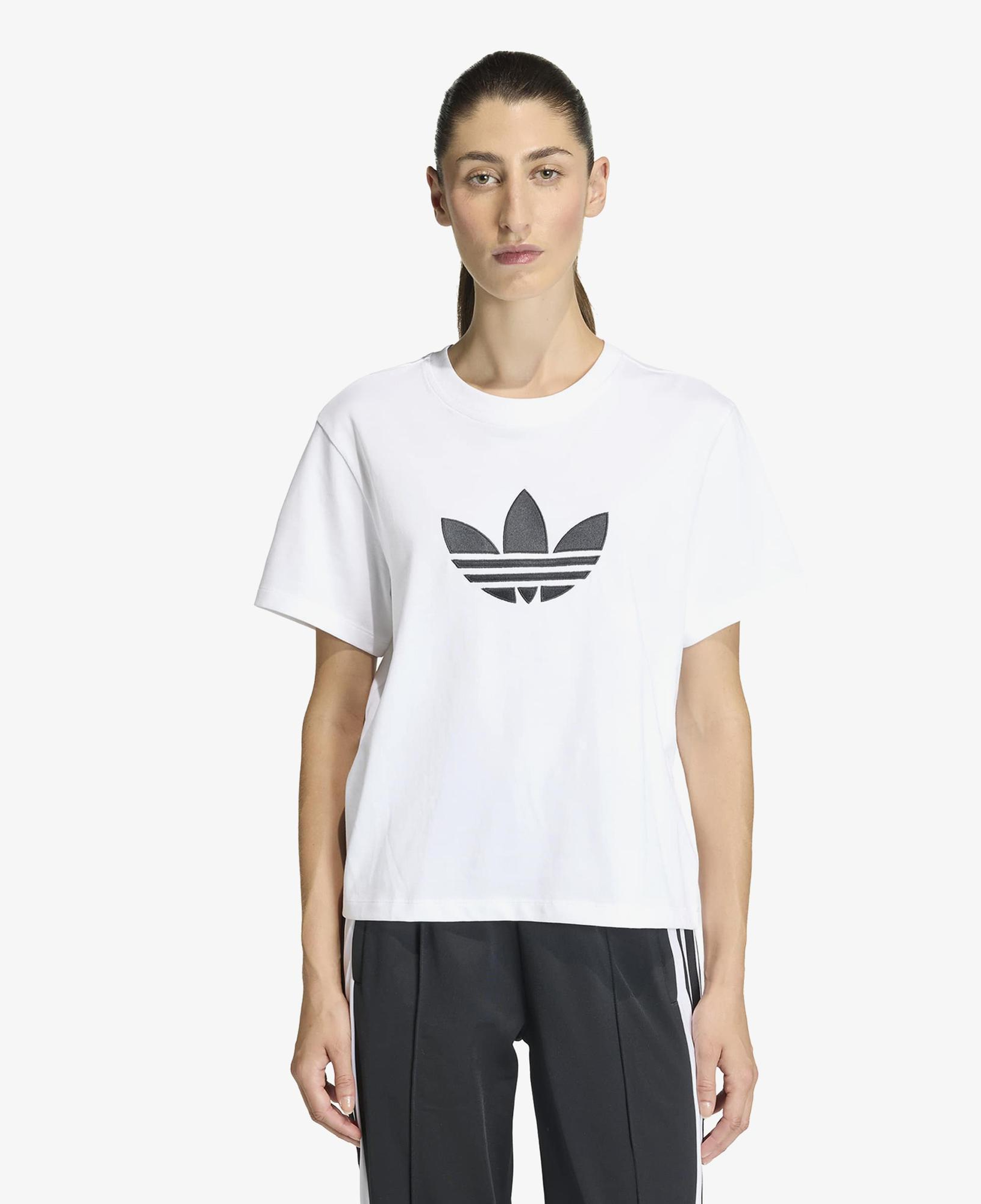 adidas Trefoil Boxy Kadın Beyaz T-Shirt