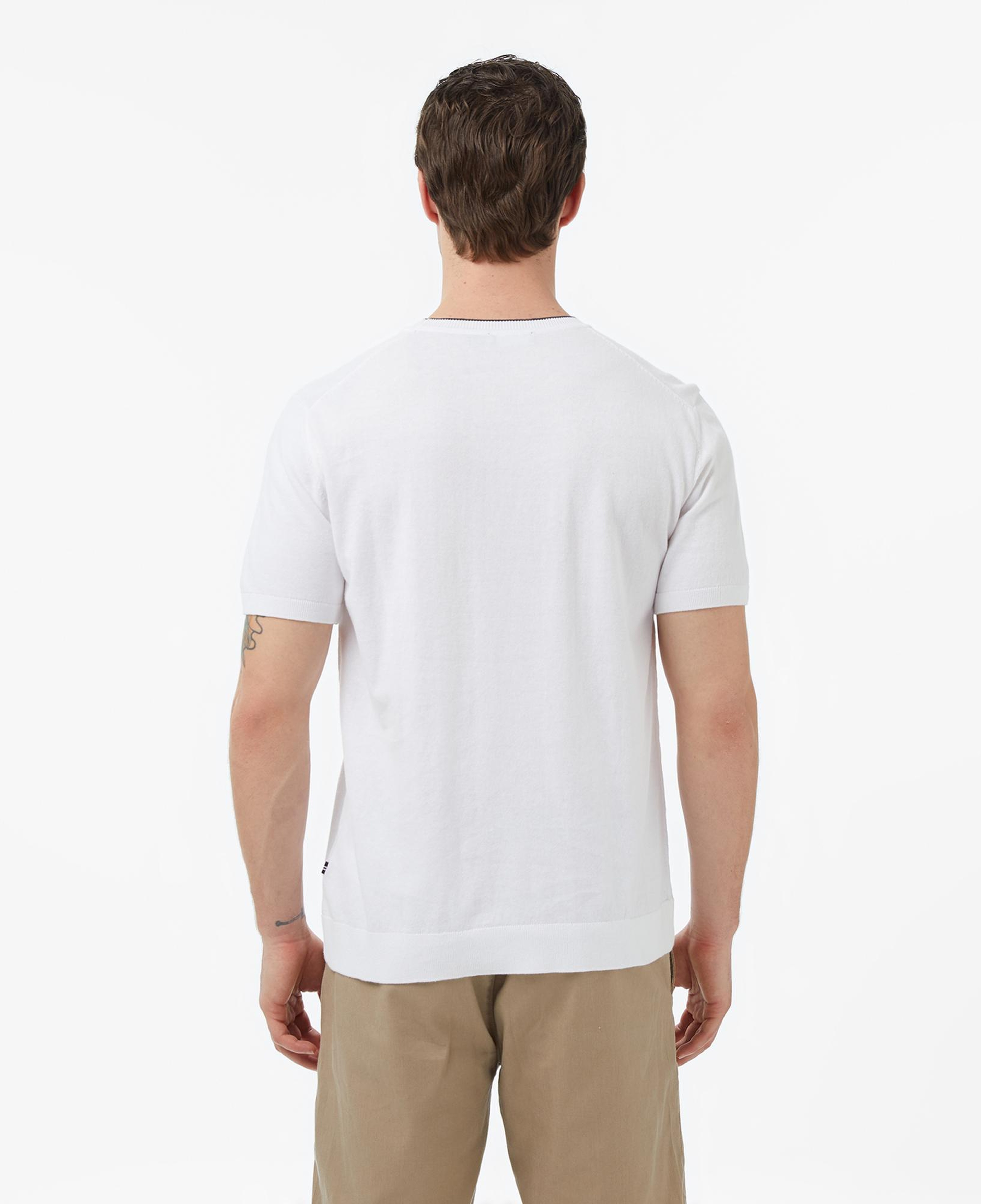 Nautica Erkek Beyaz Regular Fit Kısa Kollu Triko