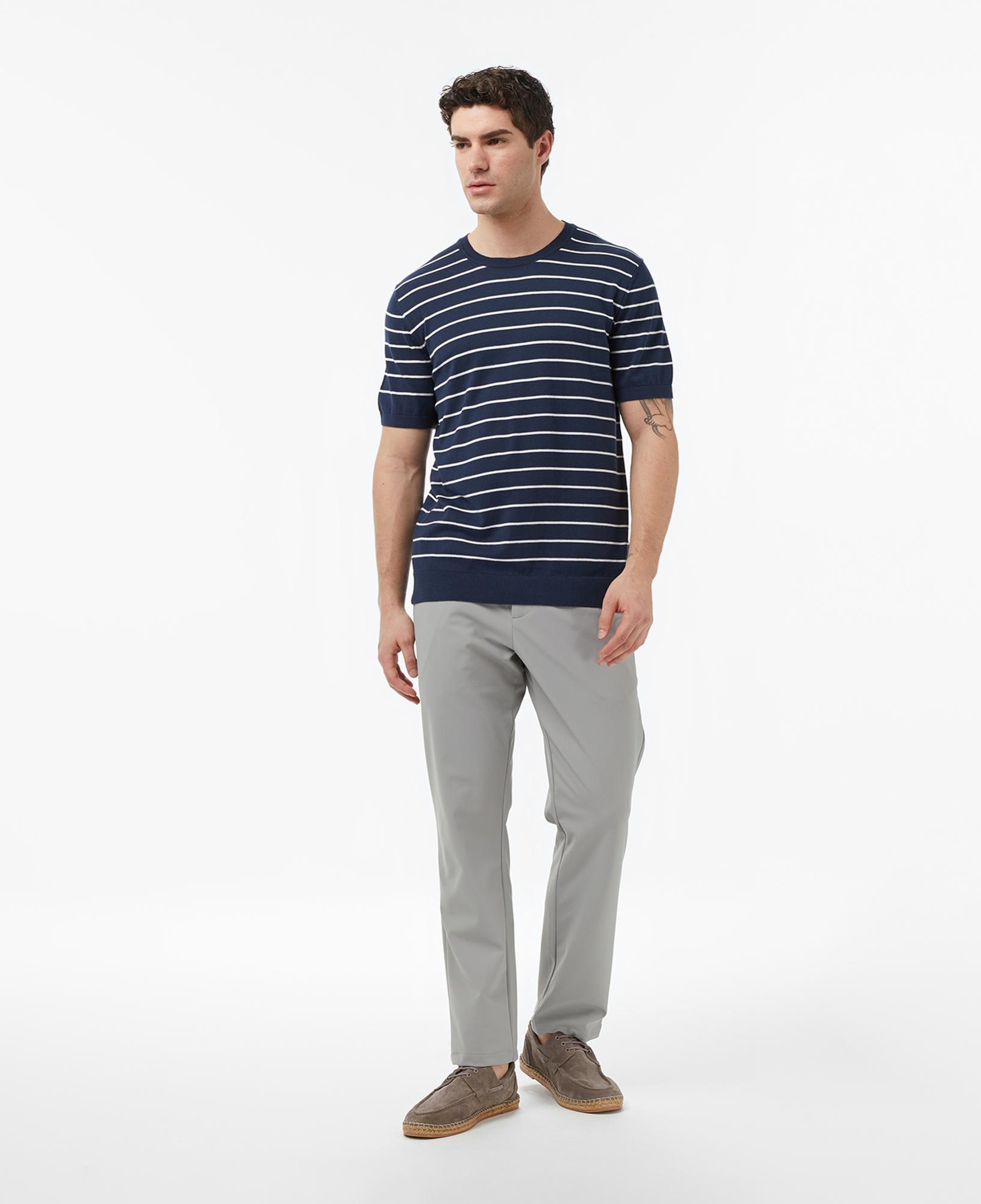 Nautica Erkek Lacivert Regular Fit Kısa Kollu Çizgili Triko