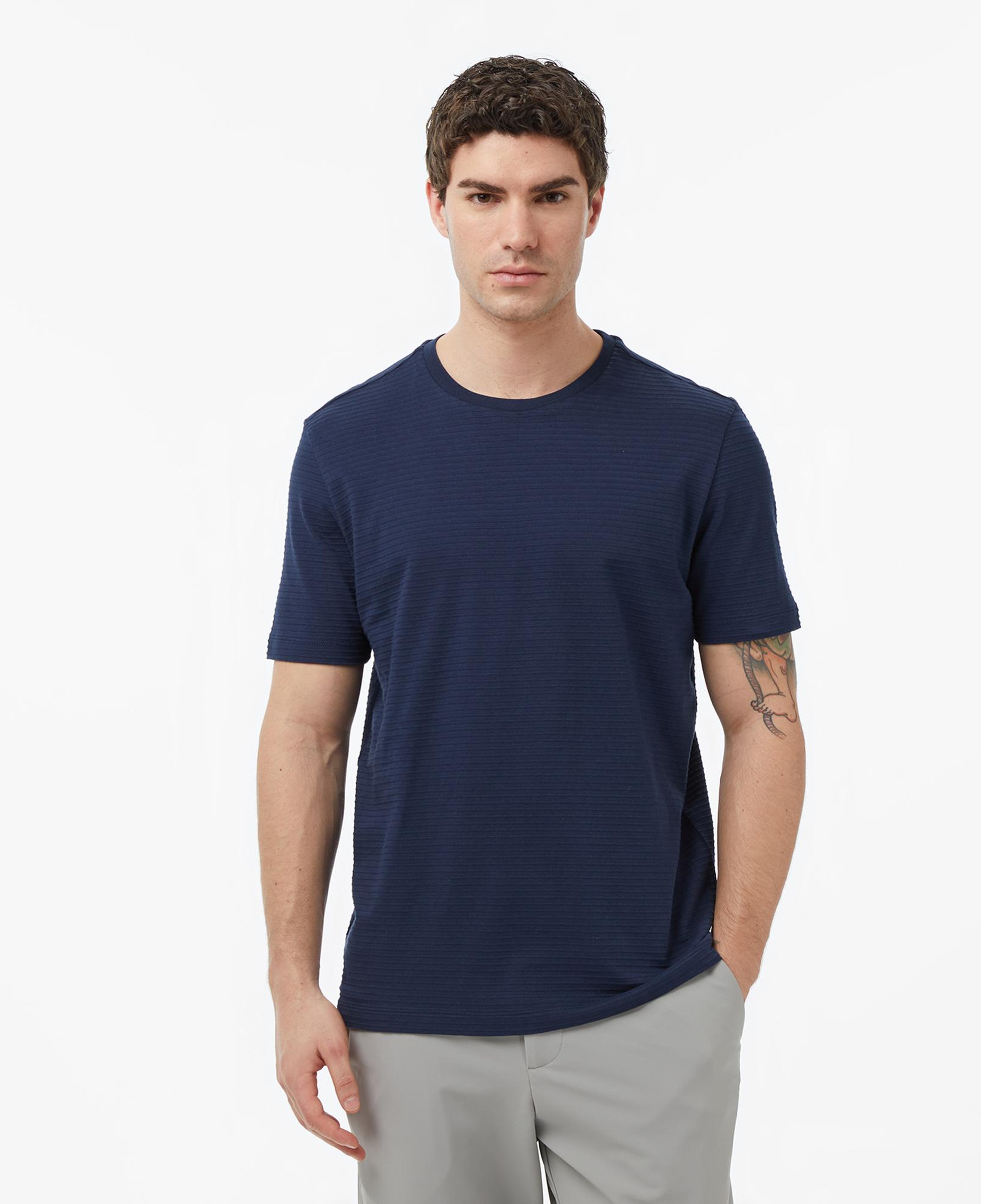 Nautica Erkek Lacivert Regular Fit Çizgili T-Shirt