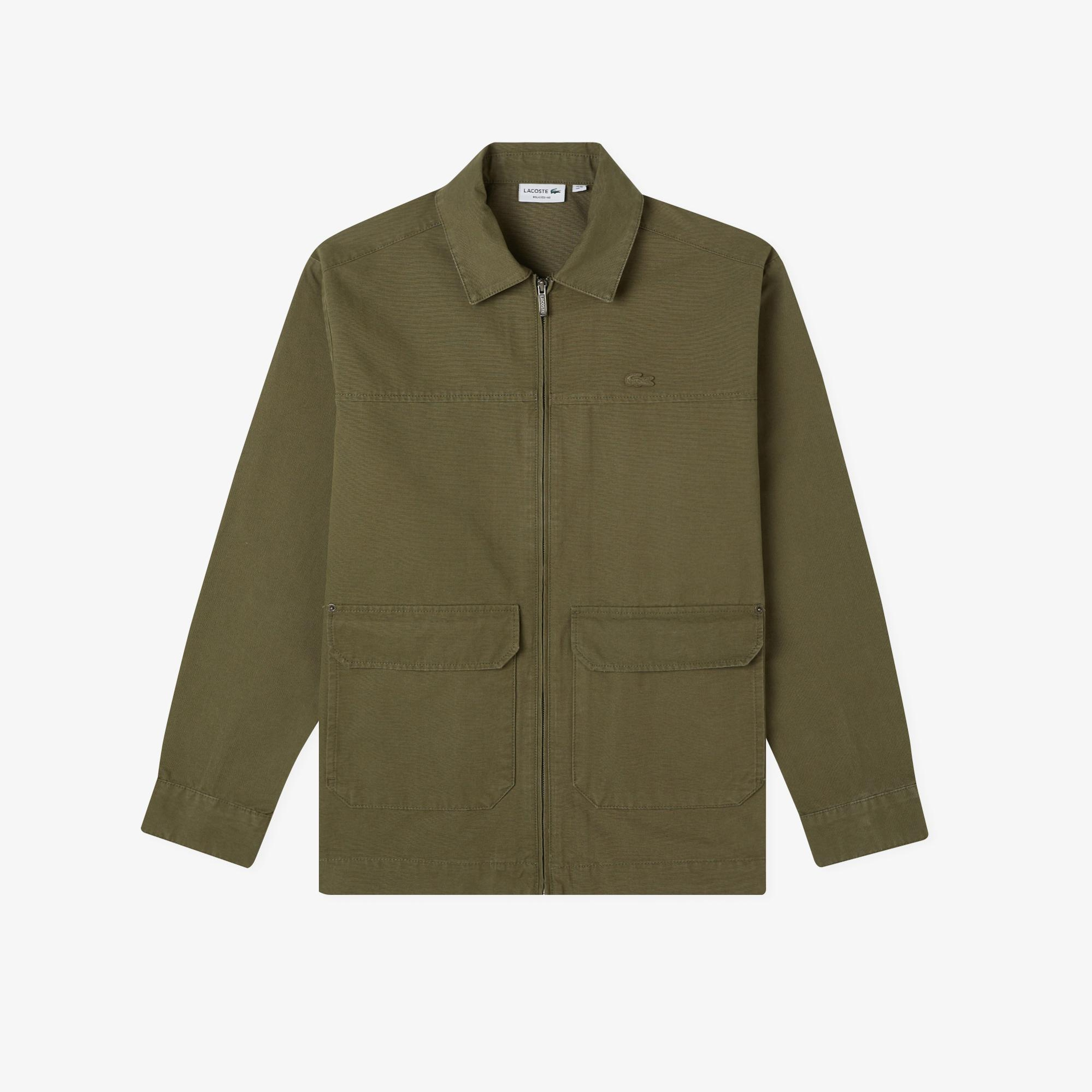 Lacoste Erkek Relaxed Fit Fermuarlı Haki Ceket