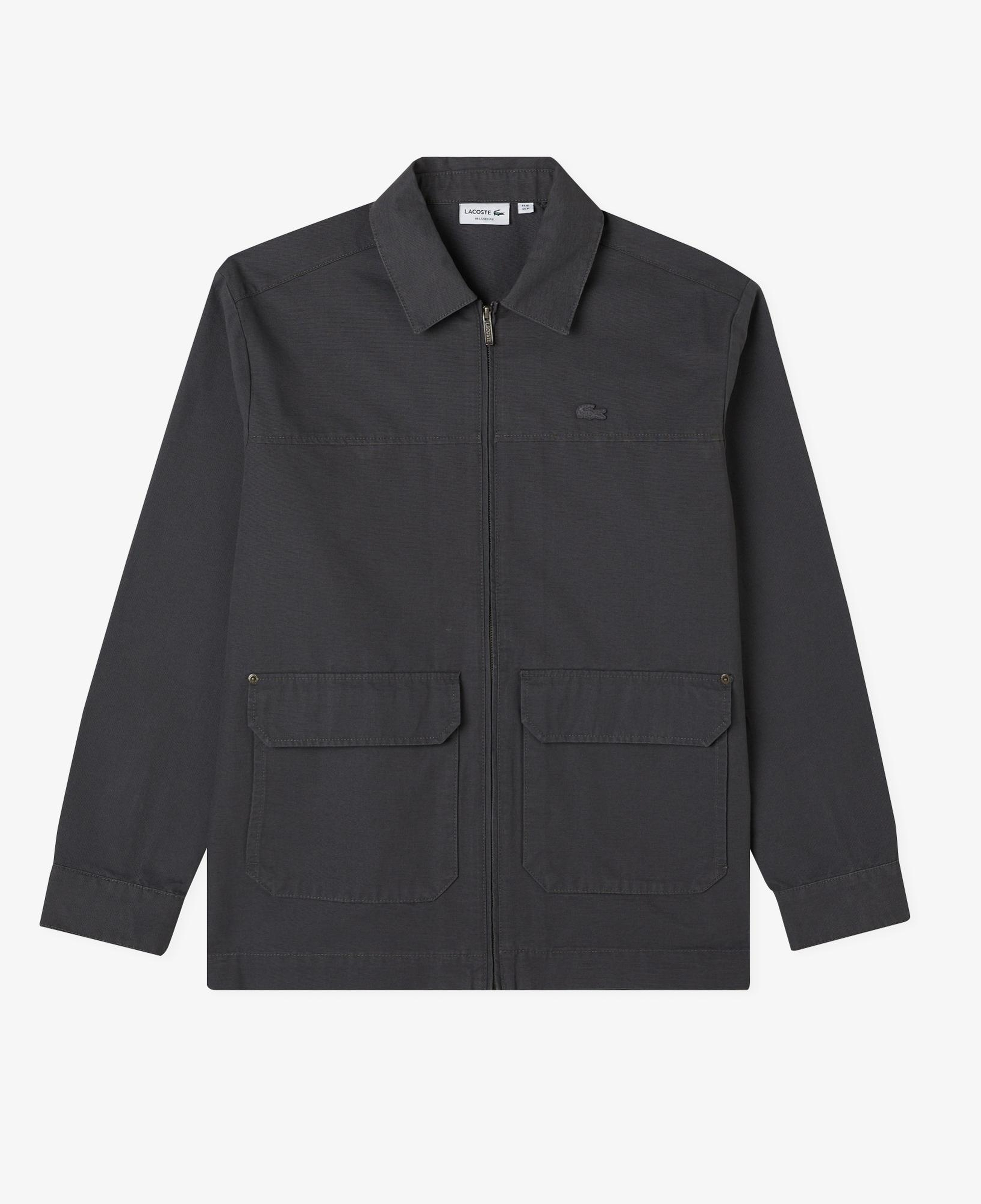 Lacoste Erkek Relaxed Fit Fermuarlı Koyu Gri Dış Gömlek