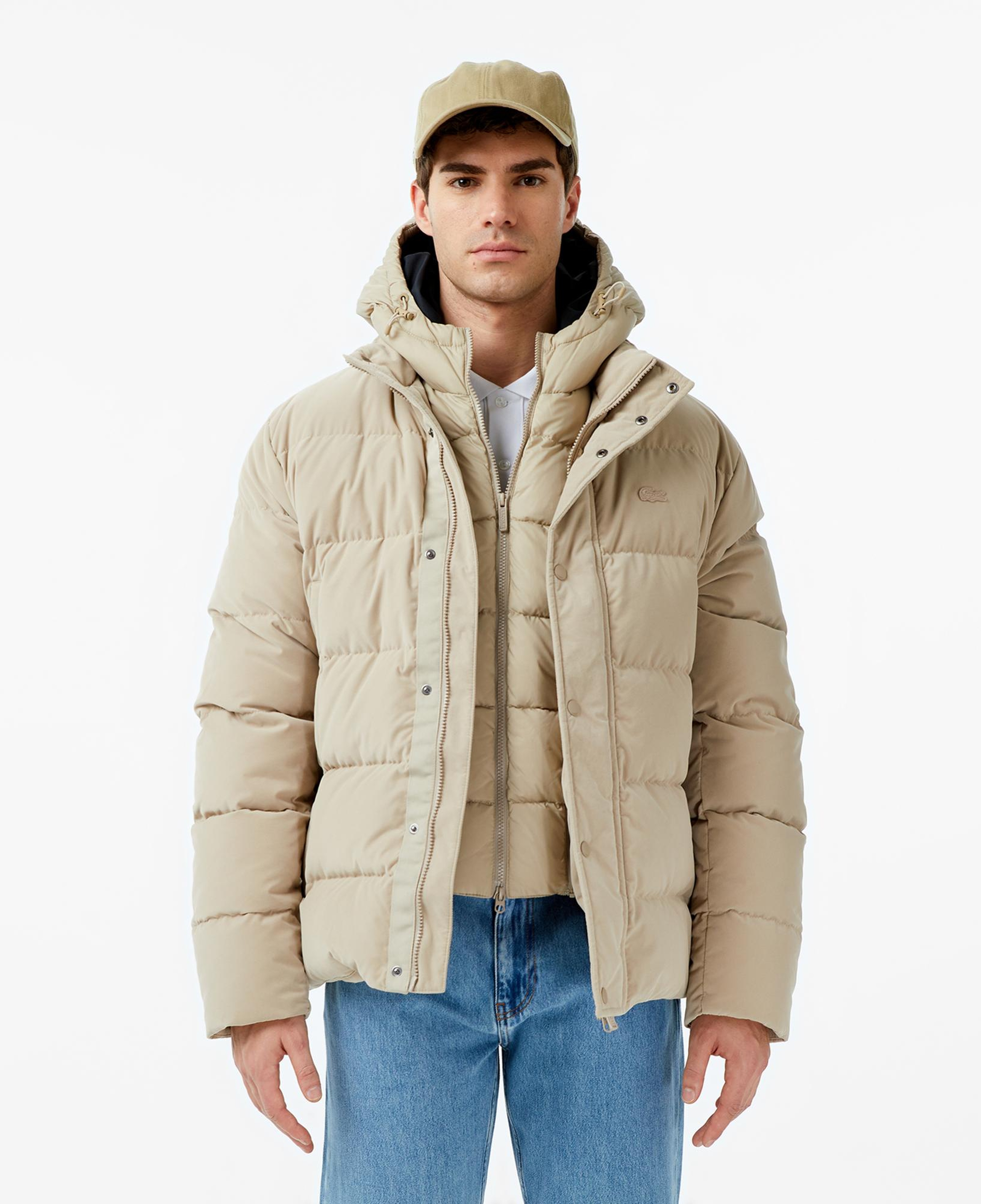 Lacoste Erkek Kapüşonlu Bej Mont