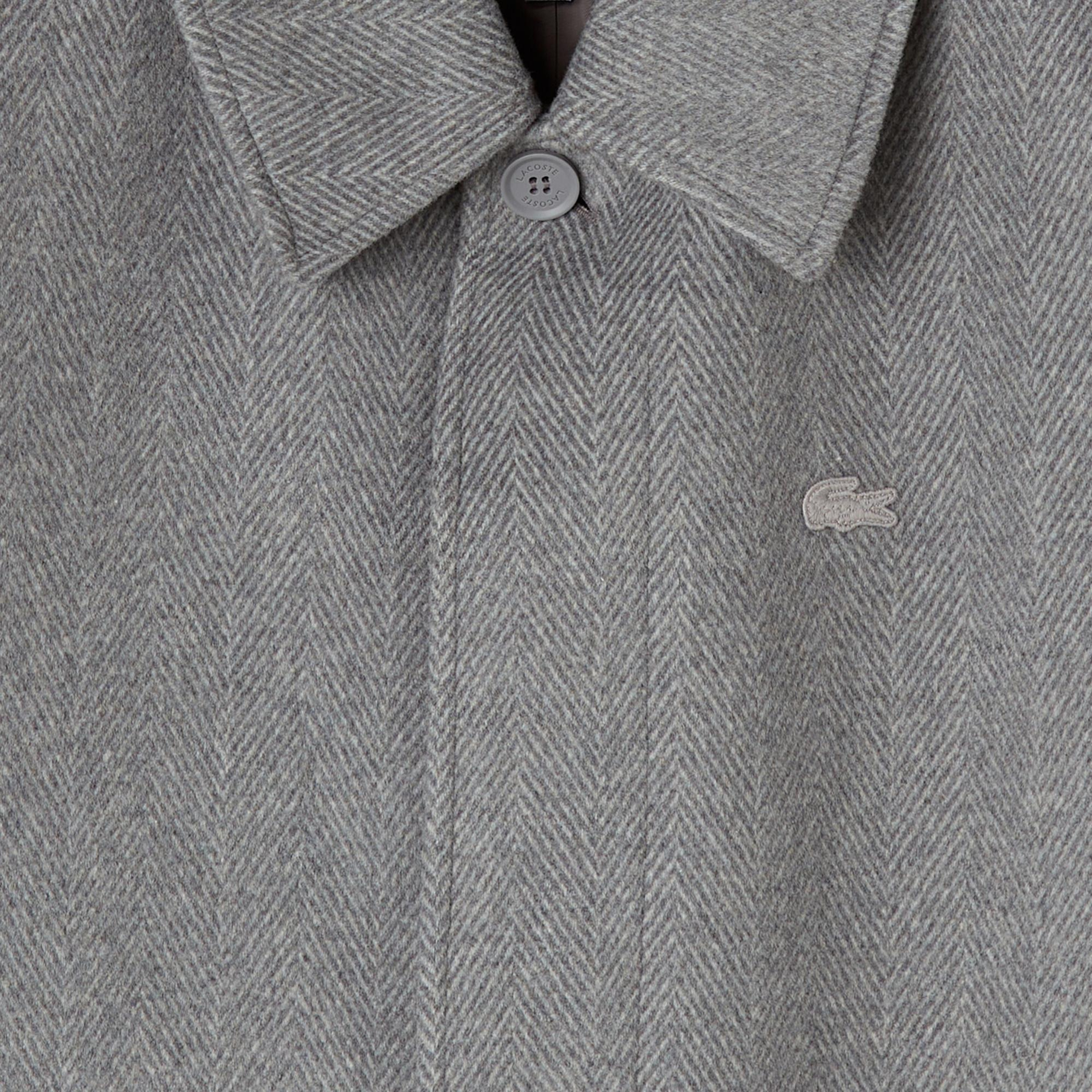 Lacoste Erkek Regular Fit Yün Gri Kaban