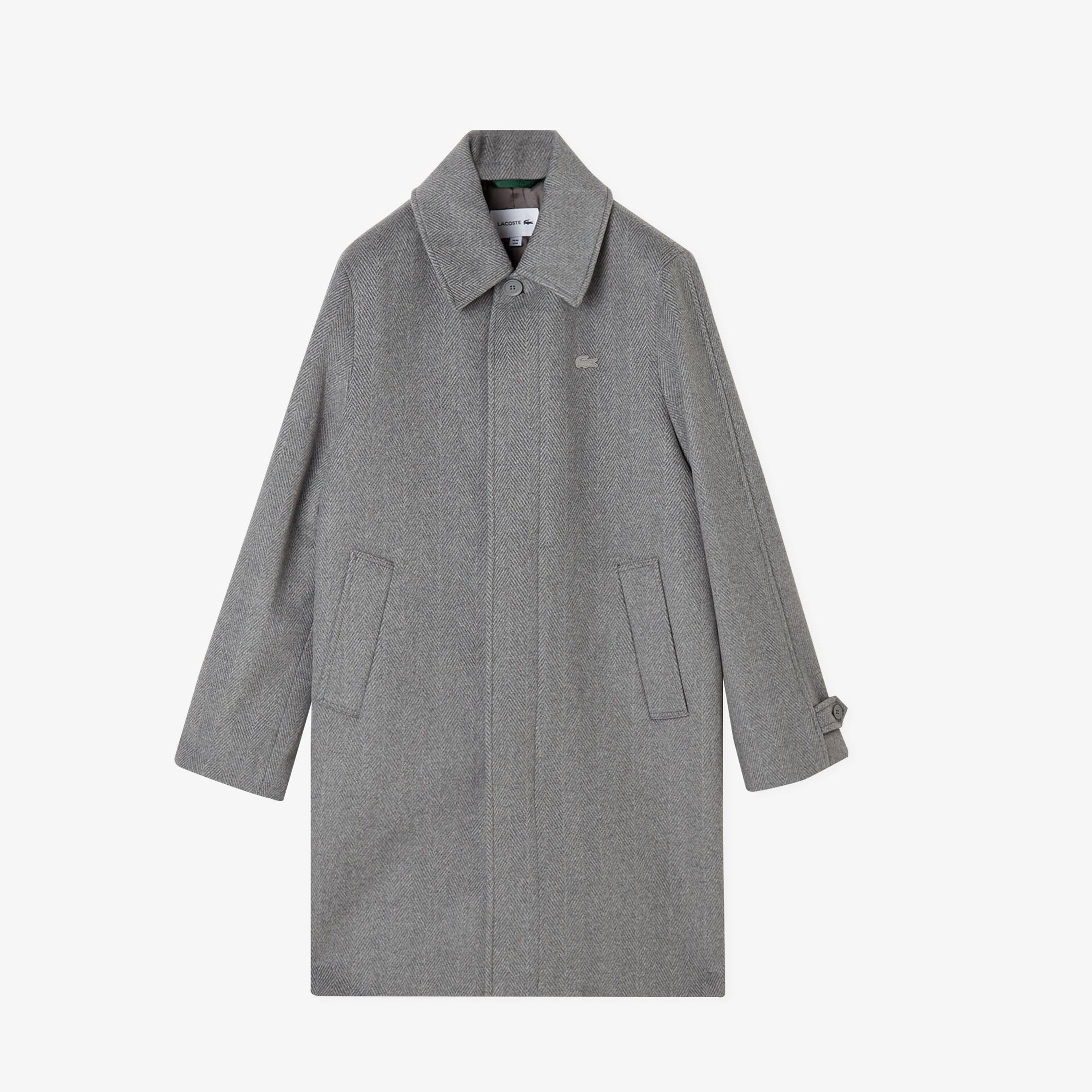 Lacoste Erkek Regular Fit Yün Gri Kaban