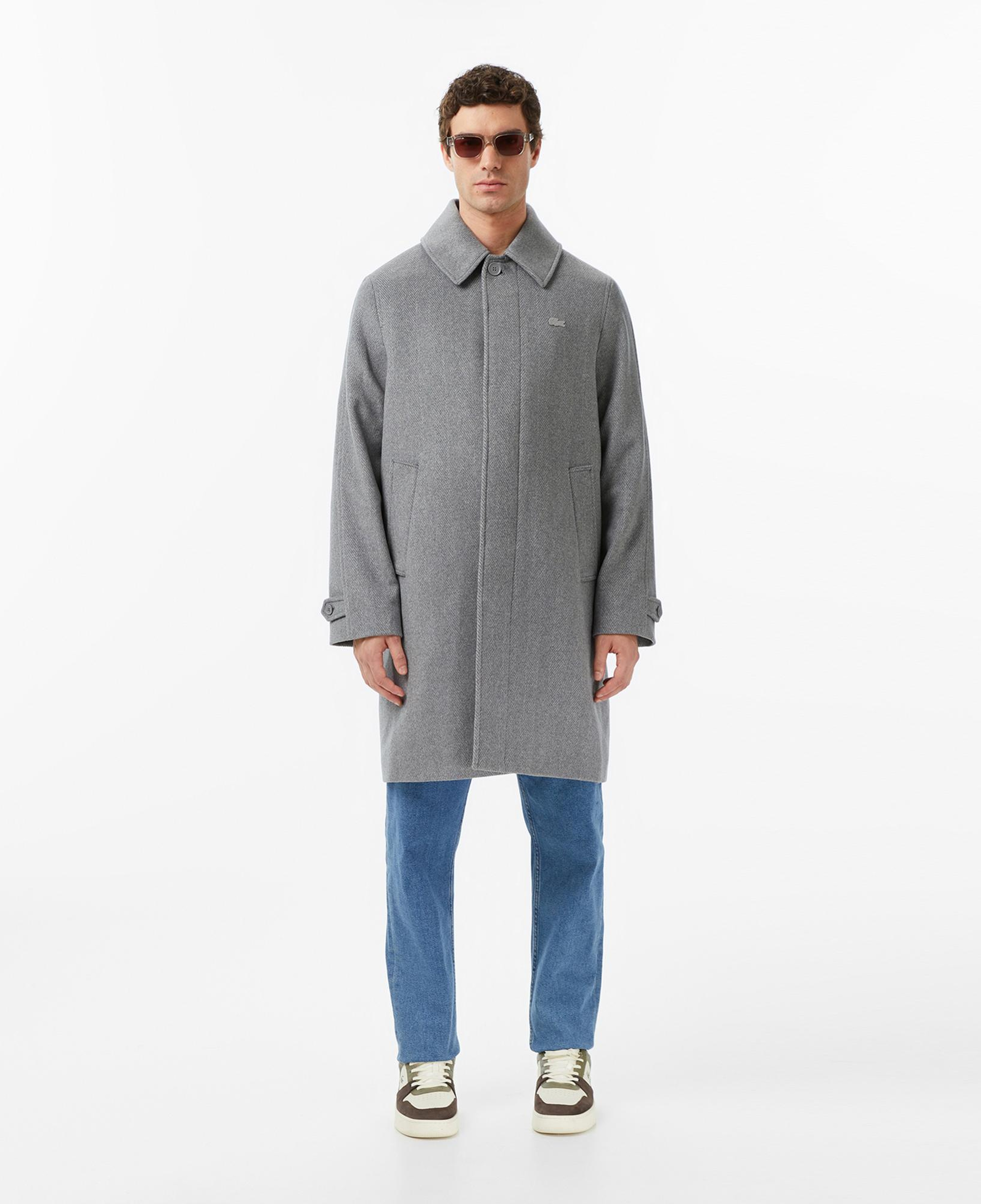 Lacoste Erkek Regular Fit Yün Gri Kaban