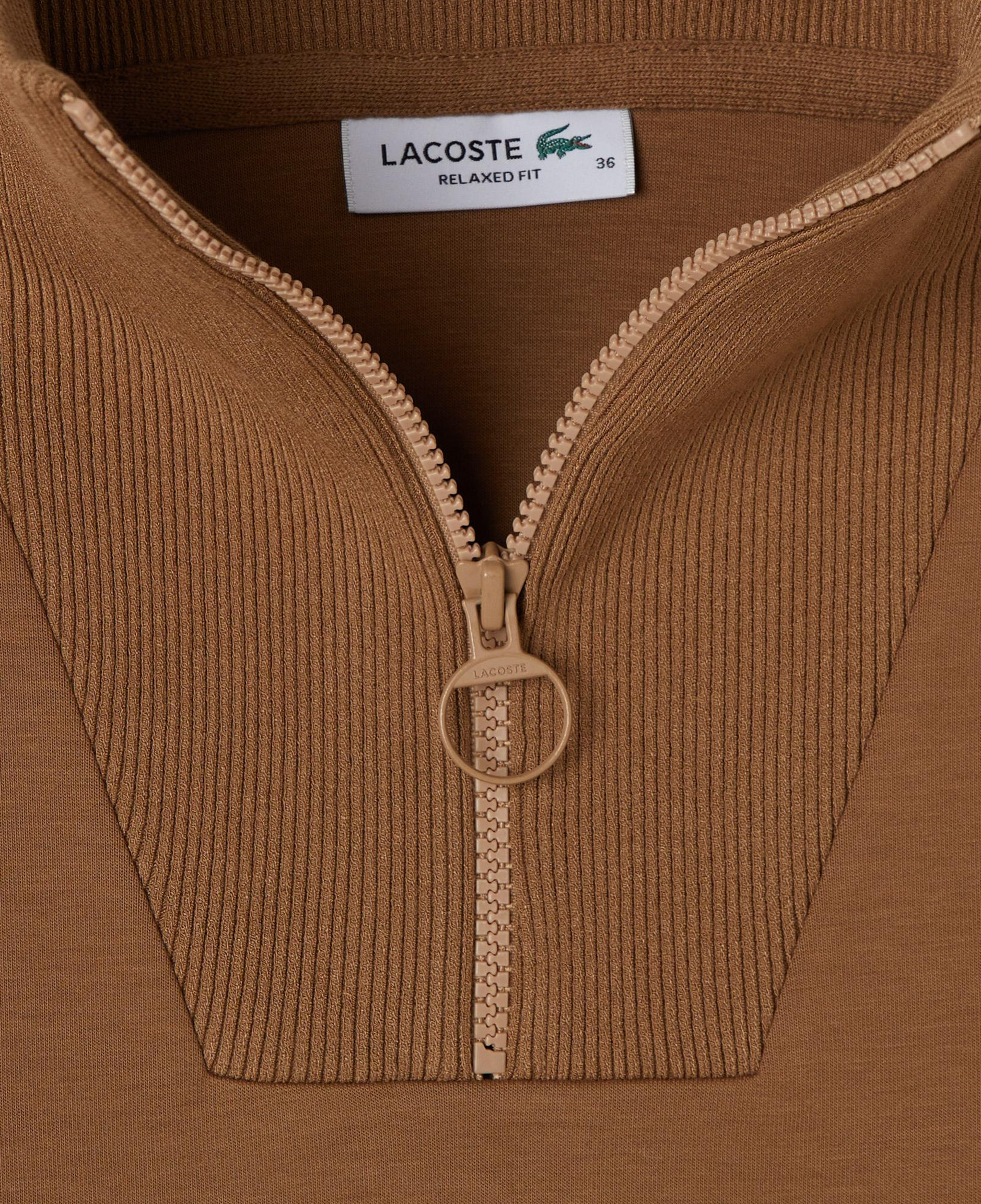 Lacoste Kadın Relaxed Fit Yarım Fermuarlı Kahverengi Sweatshirt