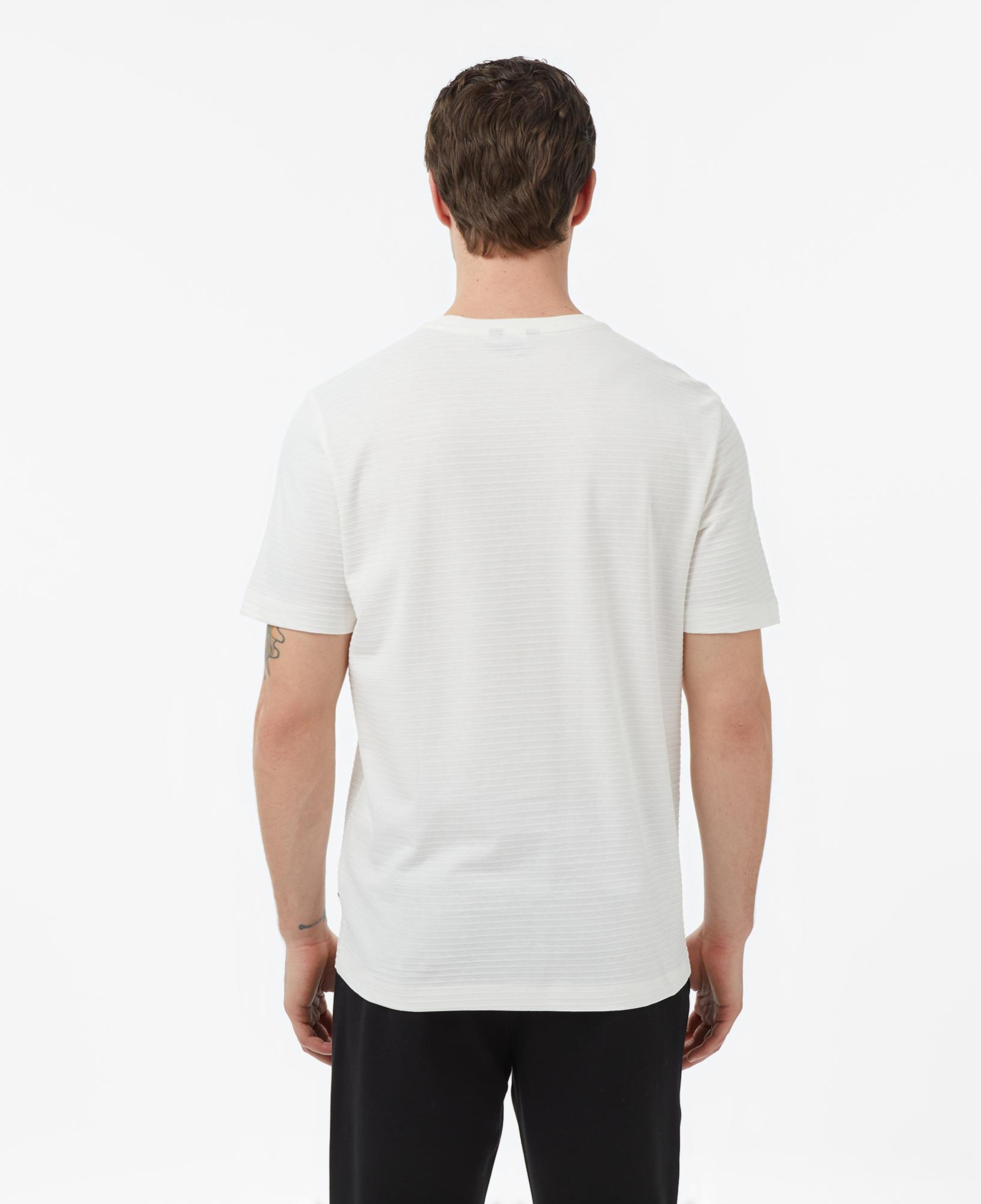Nautica Erkek Krem Regular Fit Çizgili T-Shirt