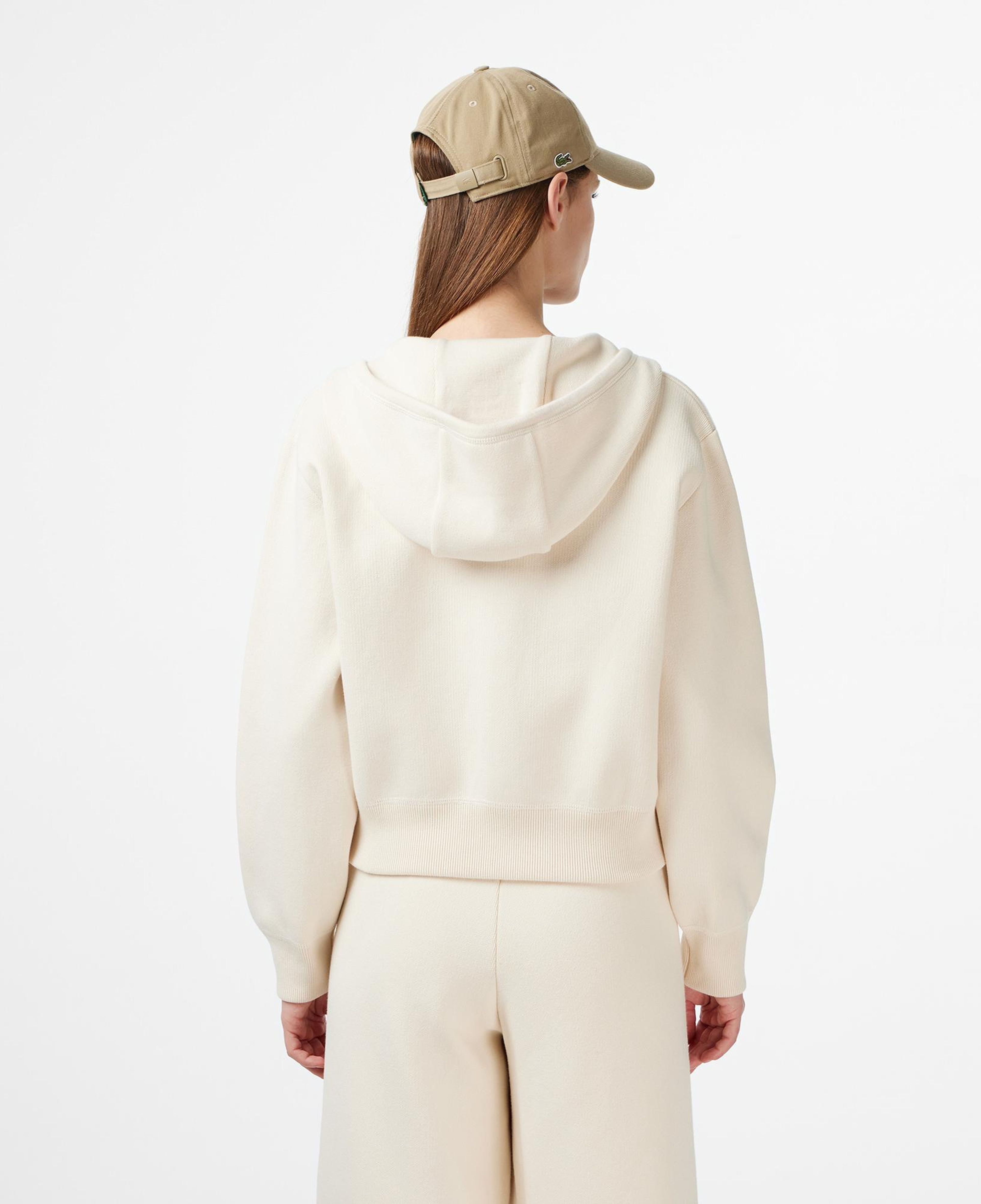 Lacoste Kadın Classic Fit Kapüşonlu Krem Hırka