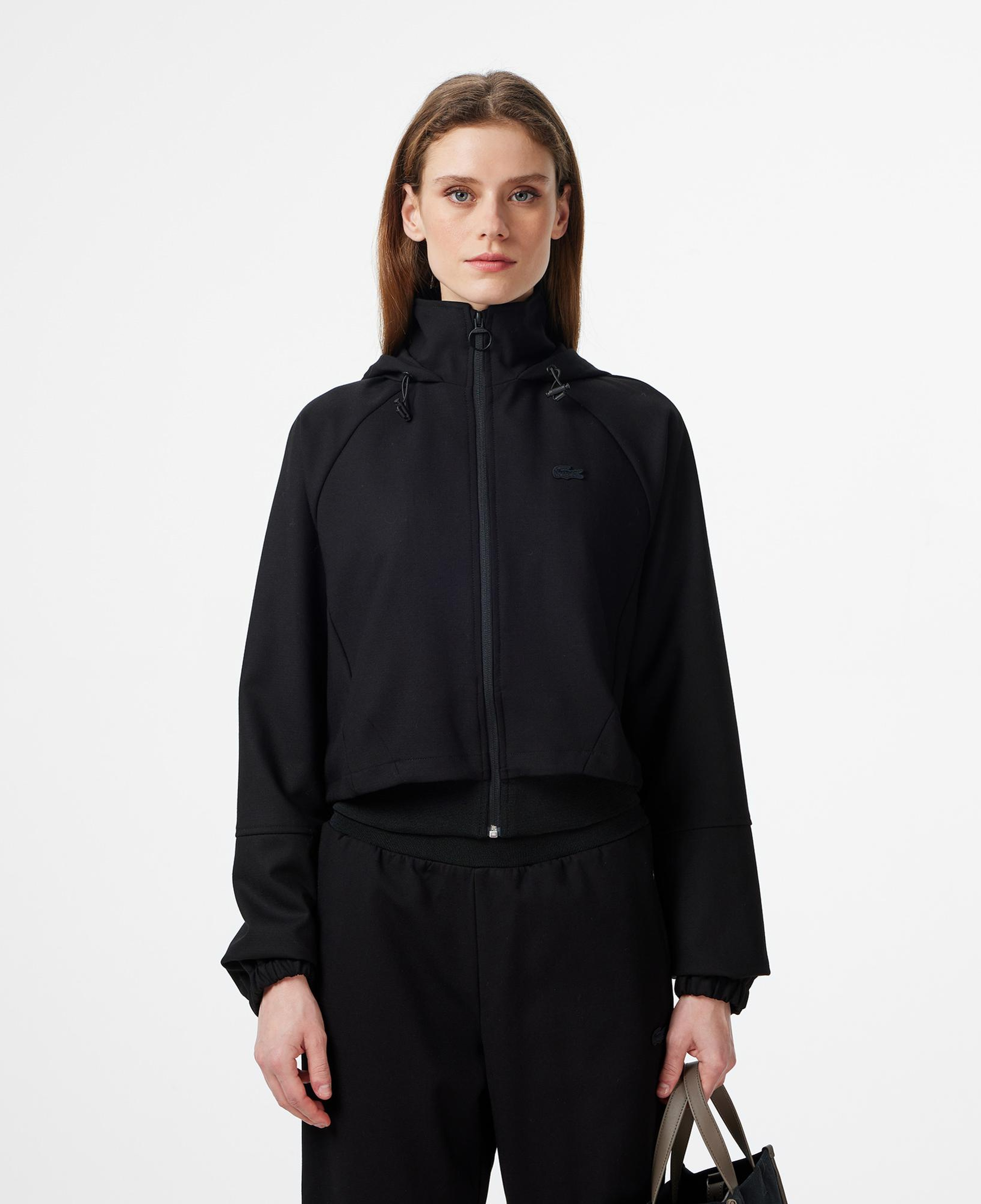 Lacoste Kadın Regular Fit Kapüşonlu Siyah Dış Gömlek