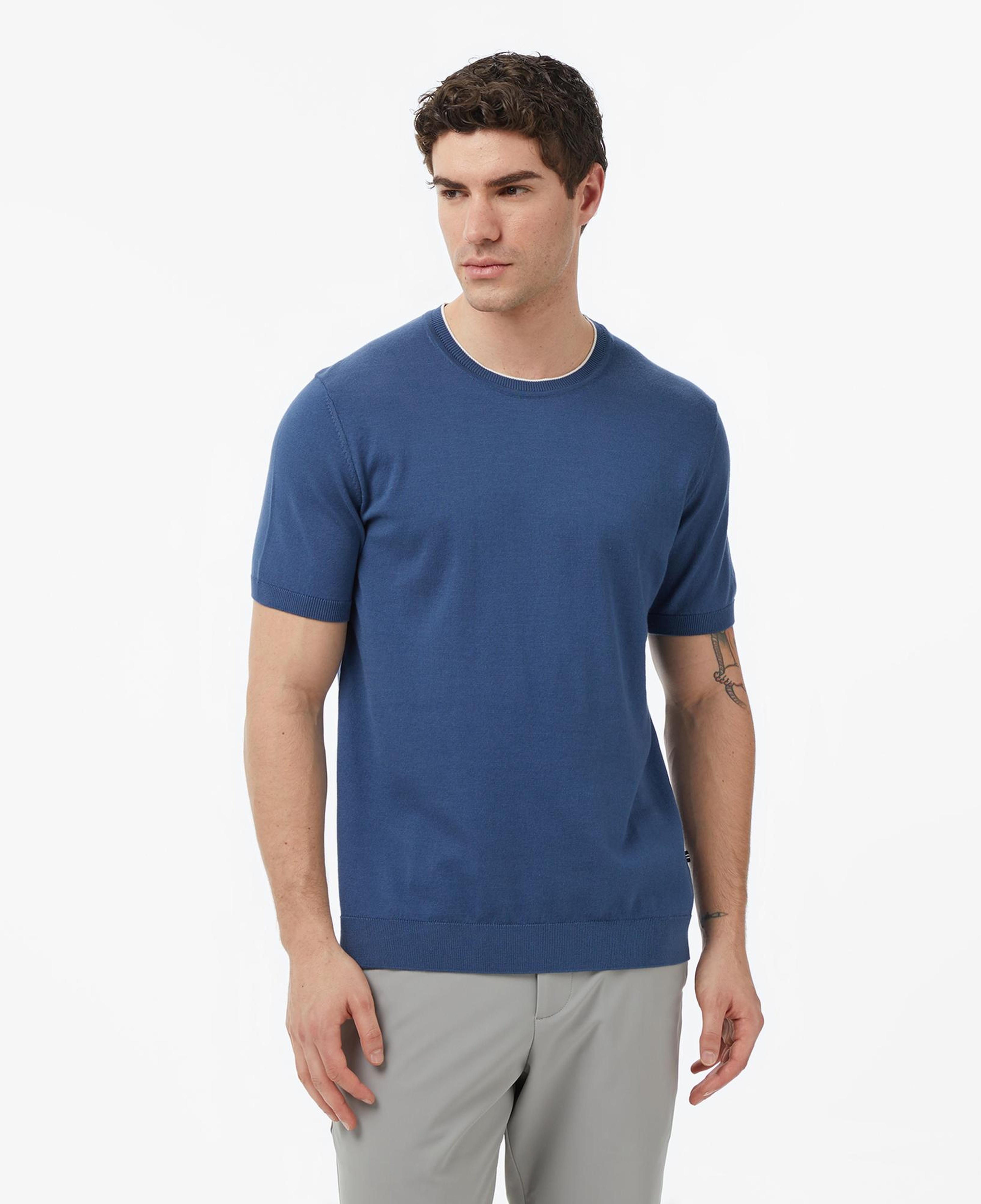 Nautica Erkek Mavi Regular Fit Kısa Kollu Triko